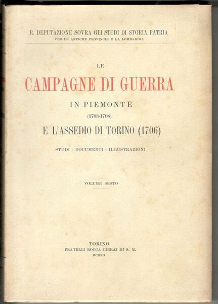 Le campagne di guerra in Piemonte (1703-1708) e l'assedio di …