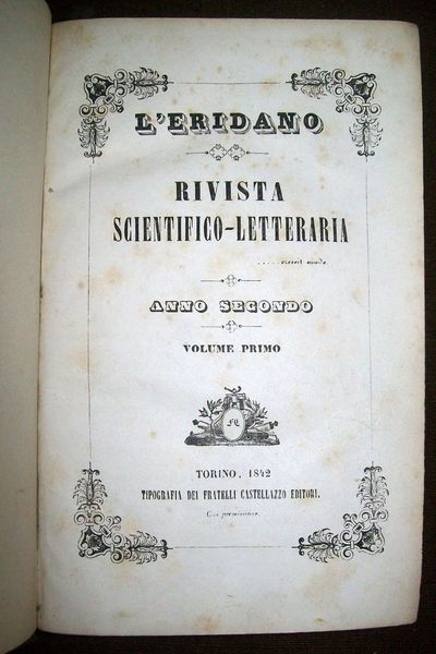 L' Eridano rivista scientifico-letteraria. Anno secondo