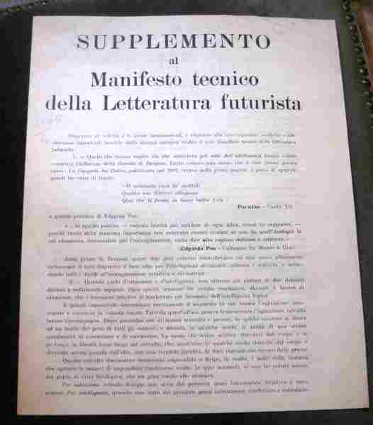 Supplemento al Manifesto tecnico della Letteratura futurista