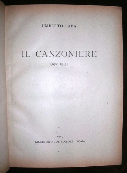 Il Canzoniere (1900 - 1945)