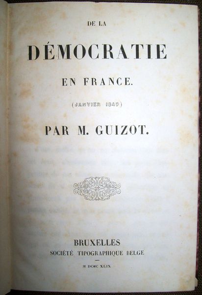 De la Democratie en France (Janvier 1849)