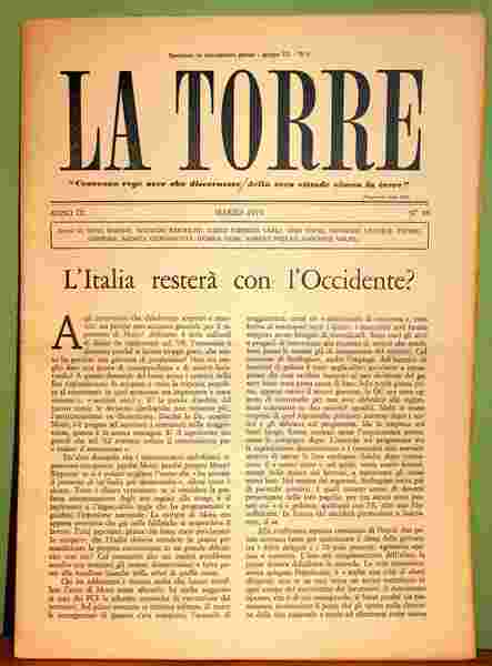 La Torre. Rivista mensile. Anno IX. 1978. Annata completa