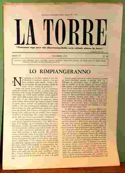 La Torre. Rivista mensile. Anno VI. 1975. 4 fascicoli