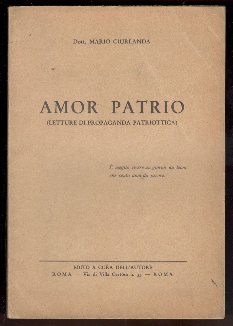 Amor patrio. (Letture di propaganda patriottica)