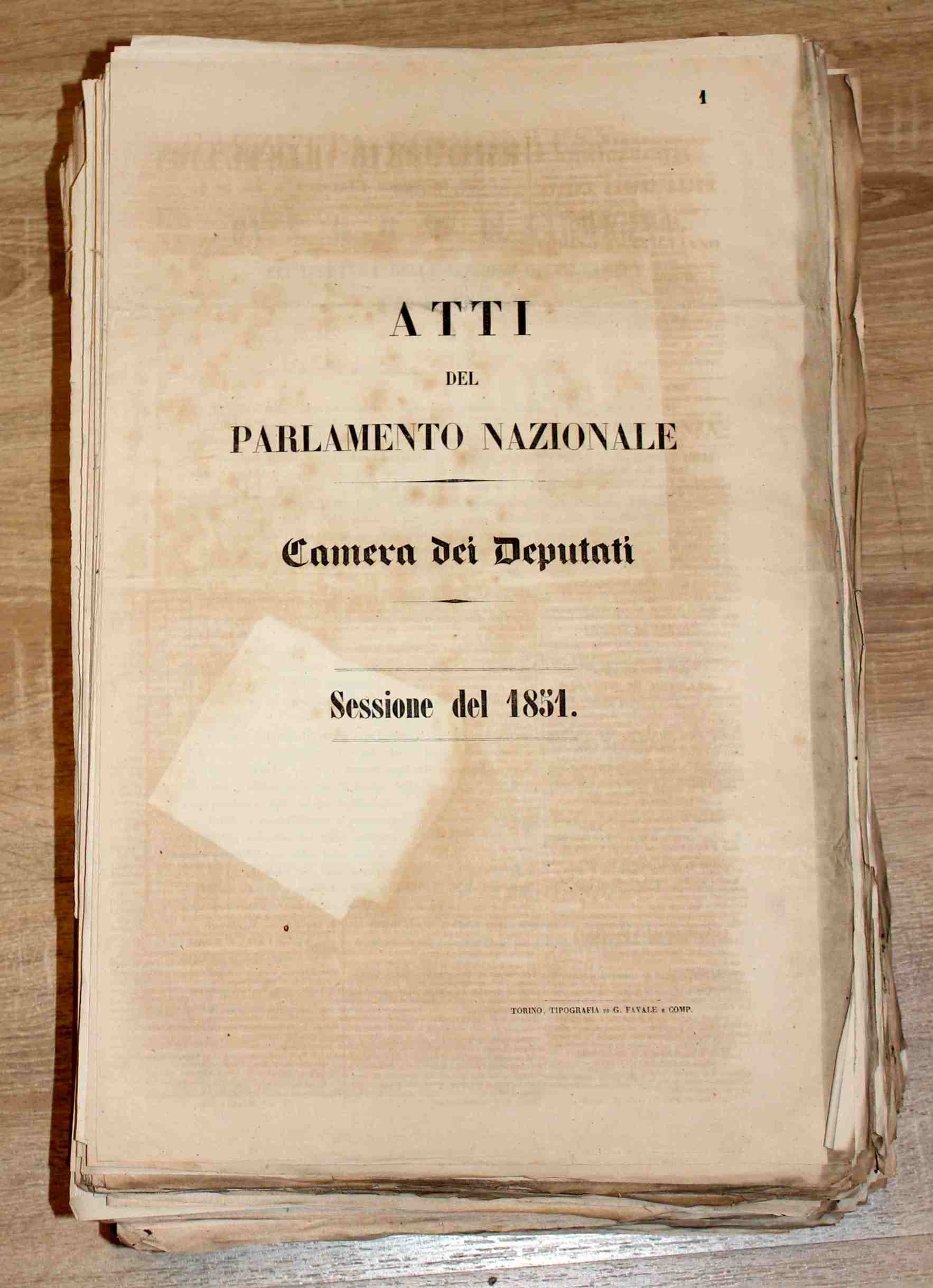 Atti del Parlamento Nazionale. Camera dei deputati. Sessione del 1851. …