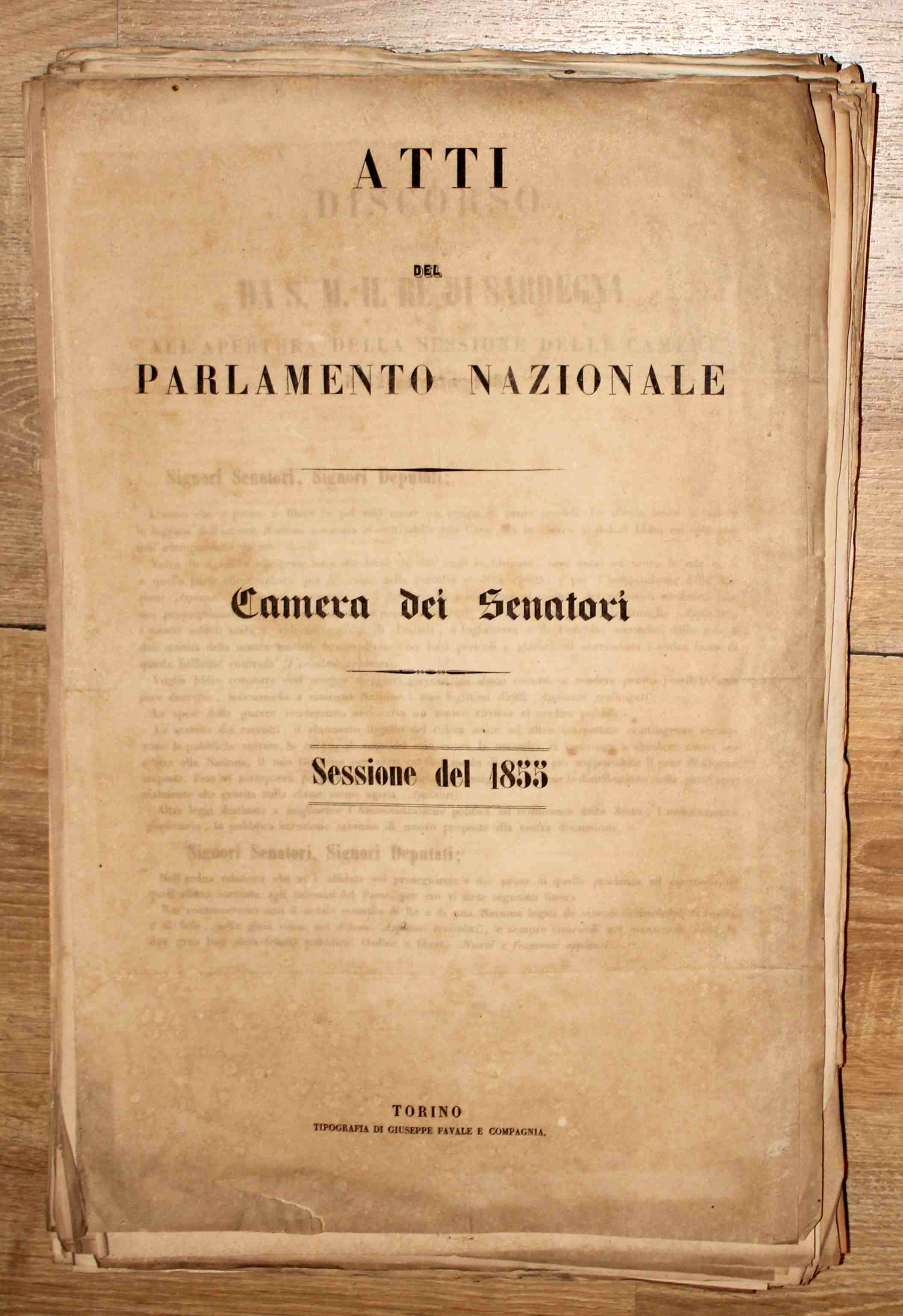 Atti del Parlamento Nazionale. Camera dei senatori. Sessione del 1855. …