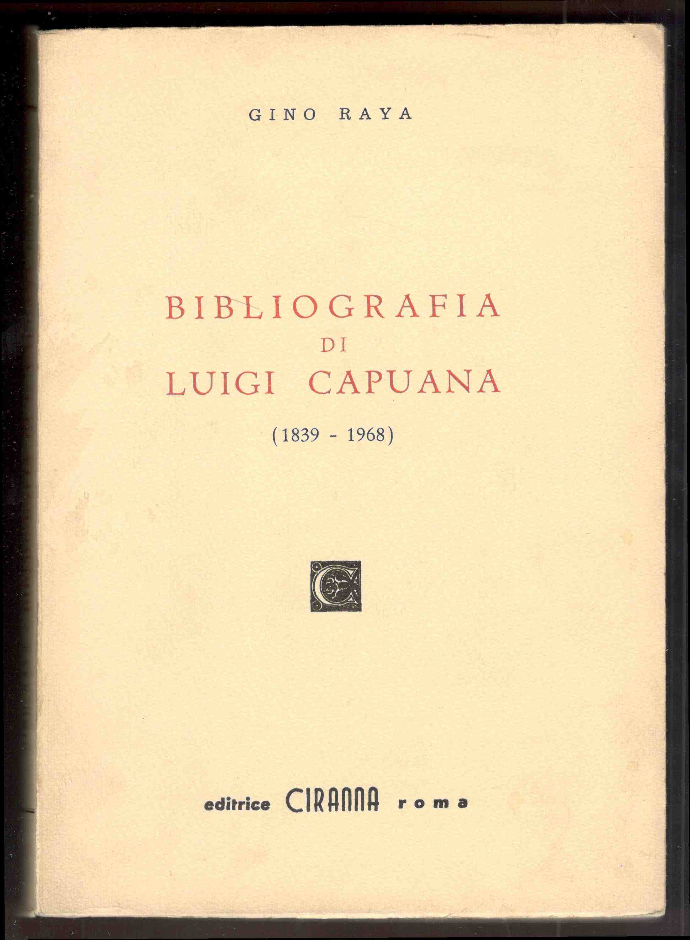 Bibliografia di Luigi Capuana (1839 - 1968)