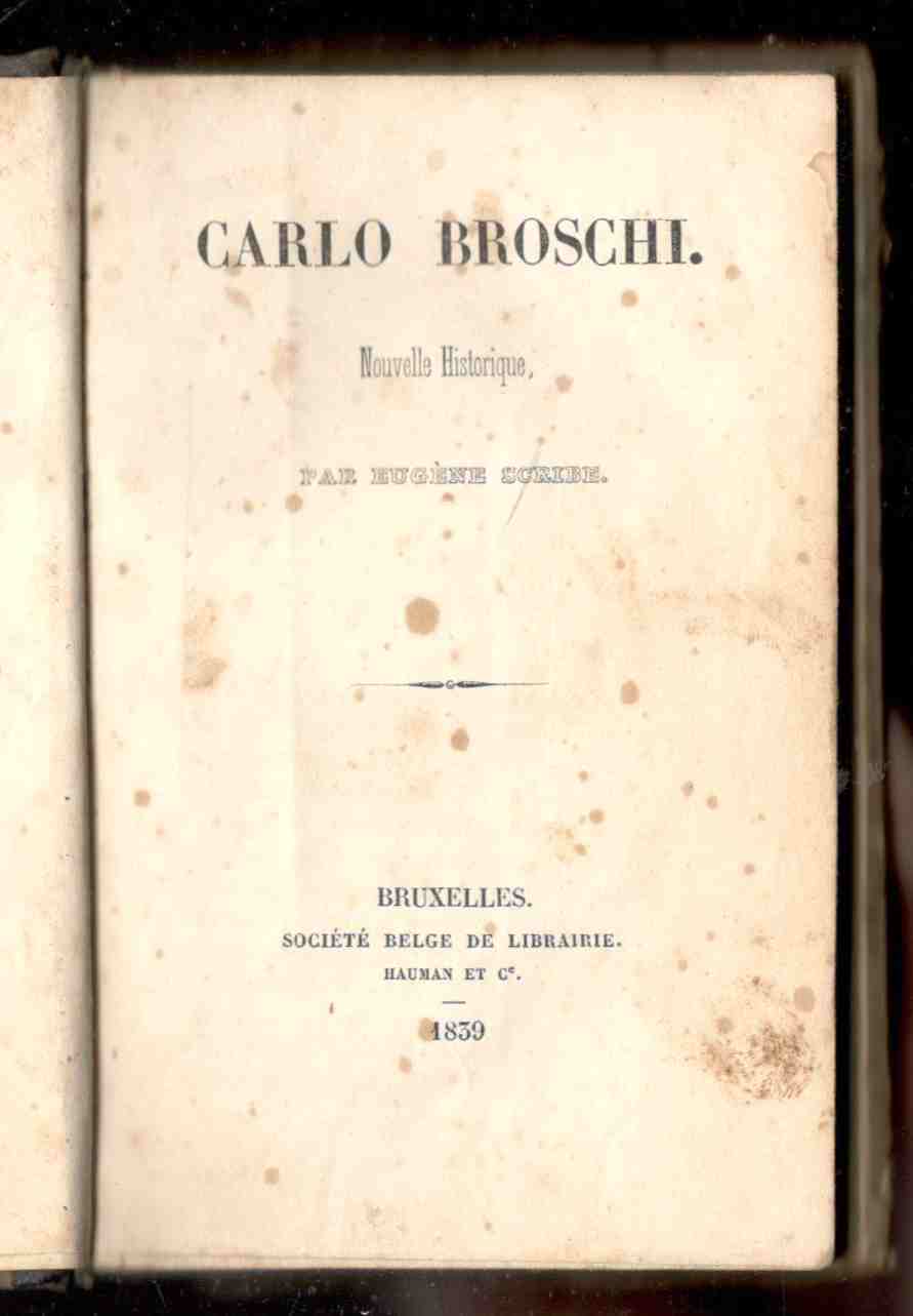 Carlo Broschi. Nouvelle historique