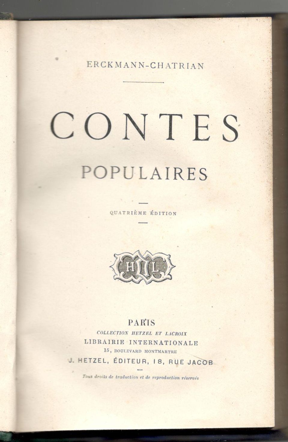 Contes populaires. Quatrième édition