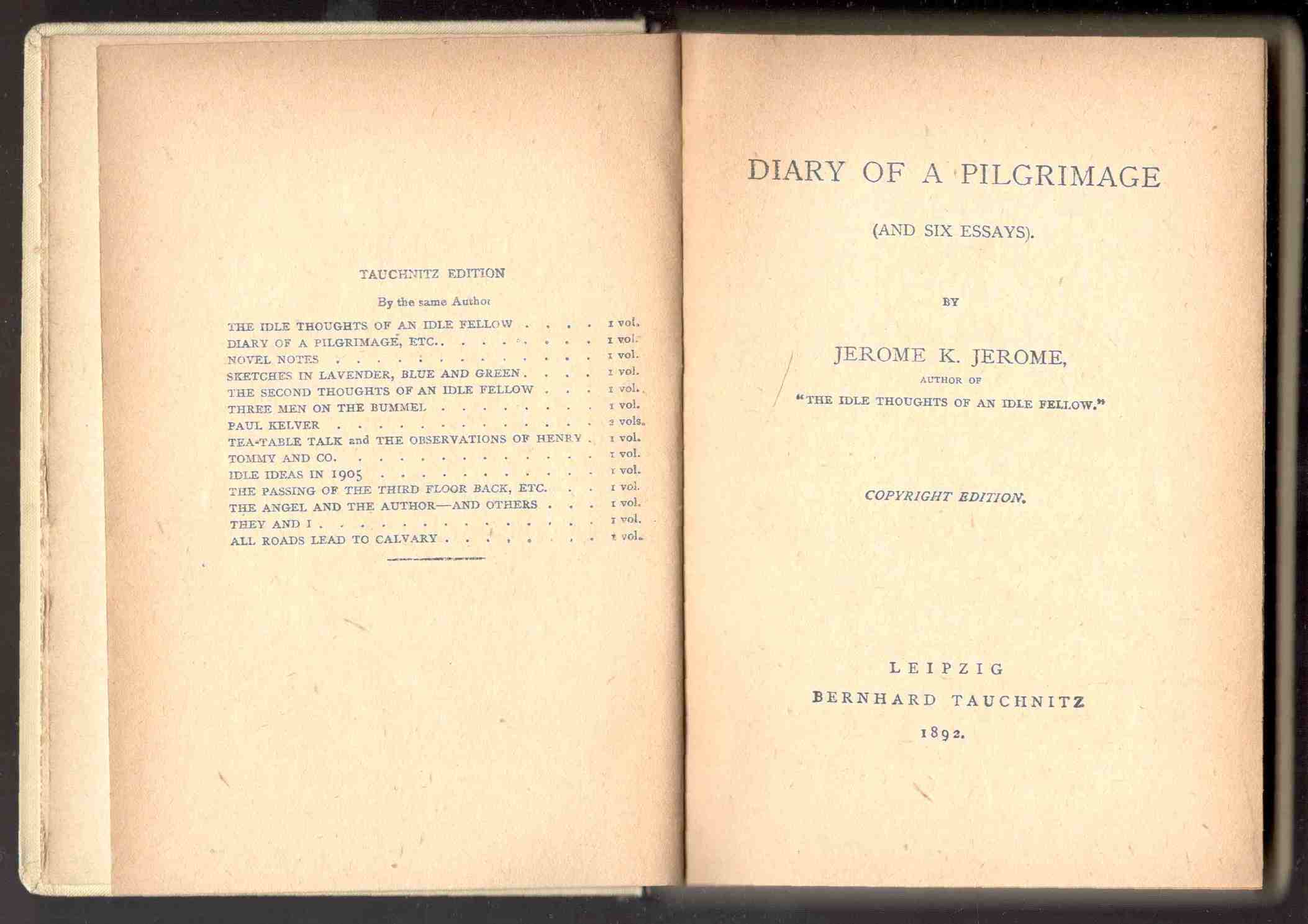 Diary of a pilgrimage (and six essays)