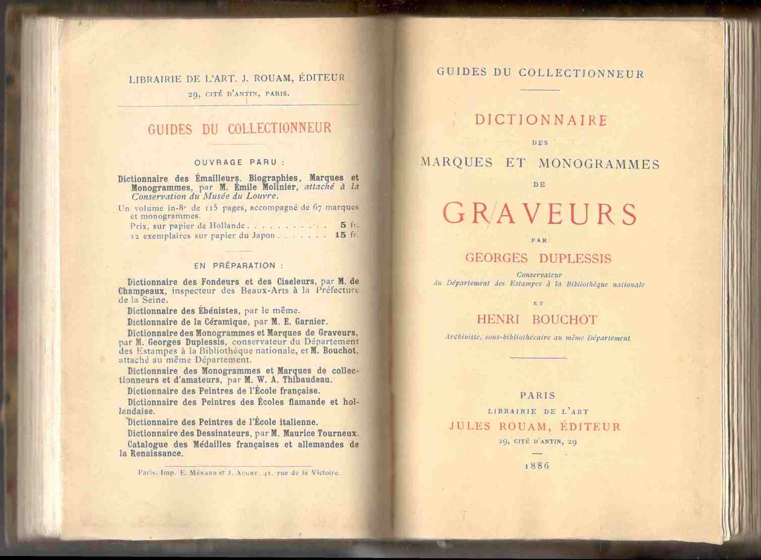 Dictionnaire des marques et monogrammes de graveurs