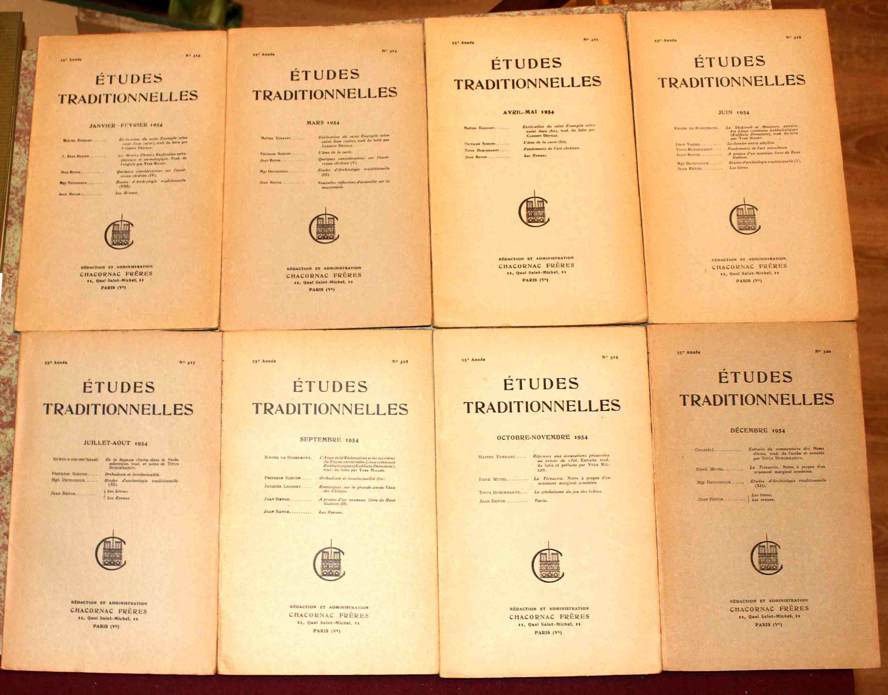 Études Traditionnelles. 55e année. Annata completa 1954. Numeri 313 - …