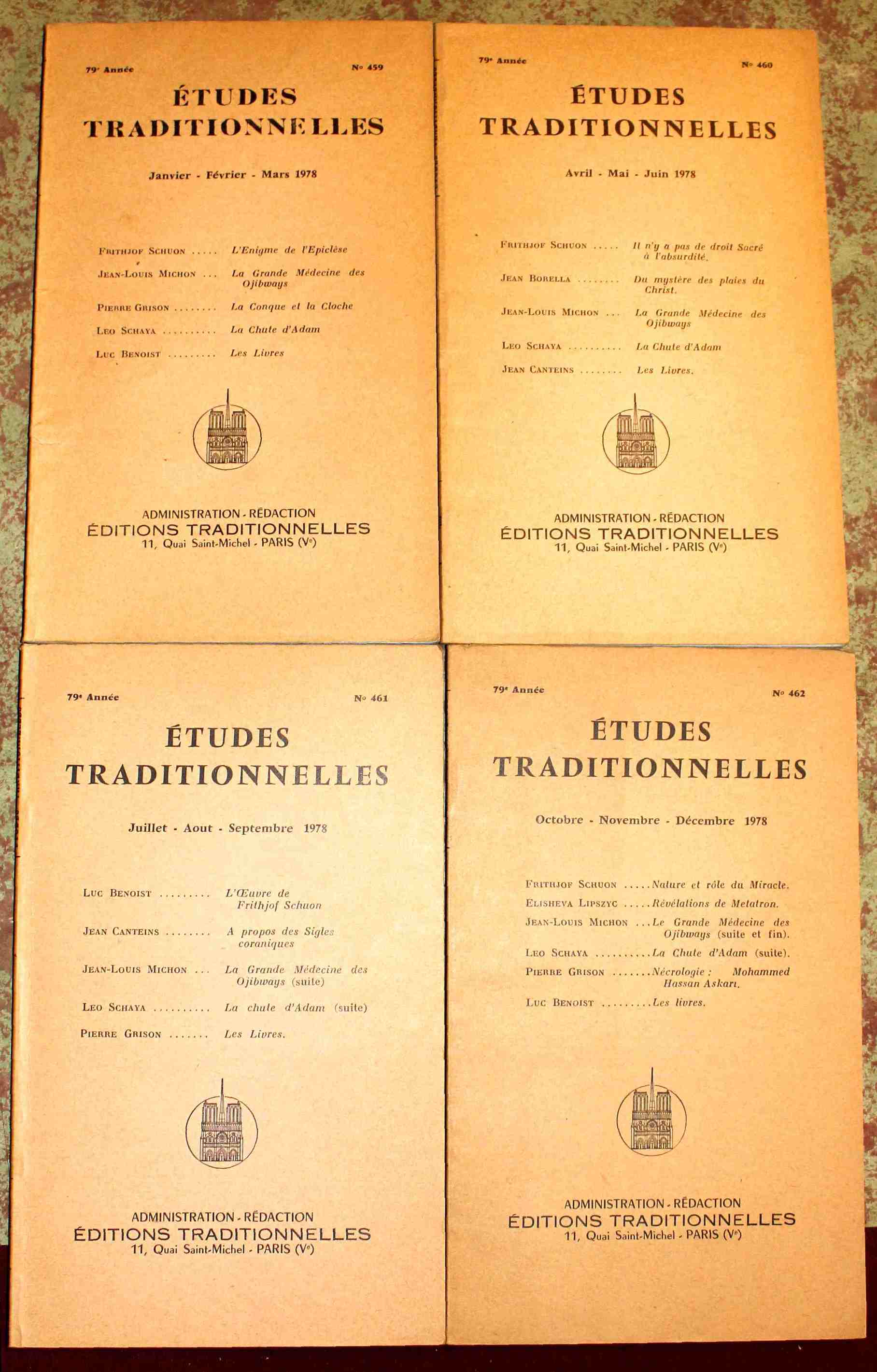 Études Traditionnelles. 79e année. Annata completa 1978. Numeri 459 - …