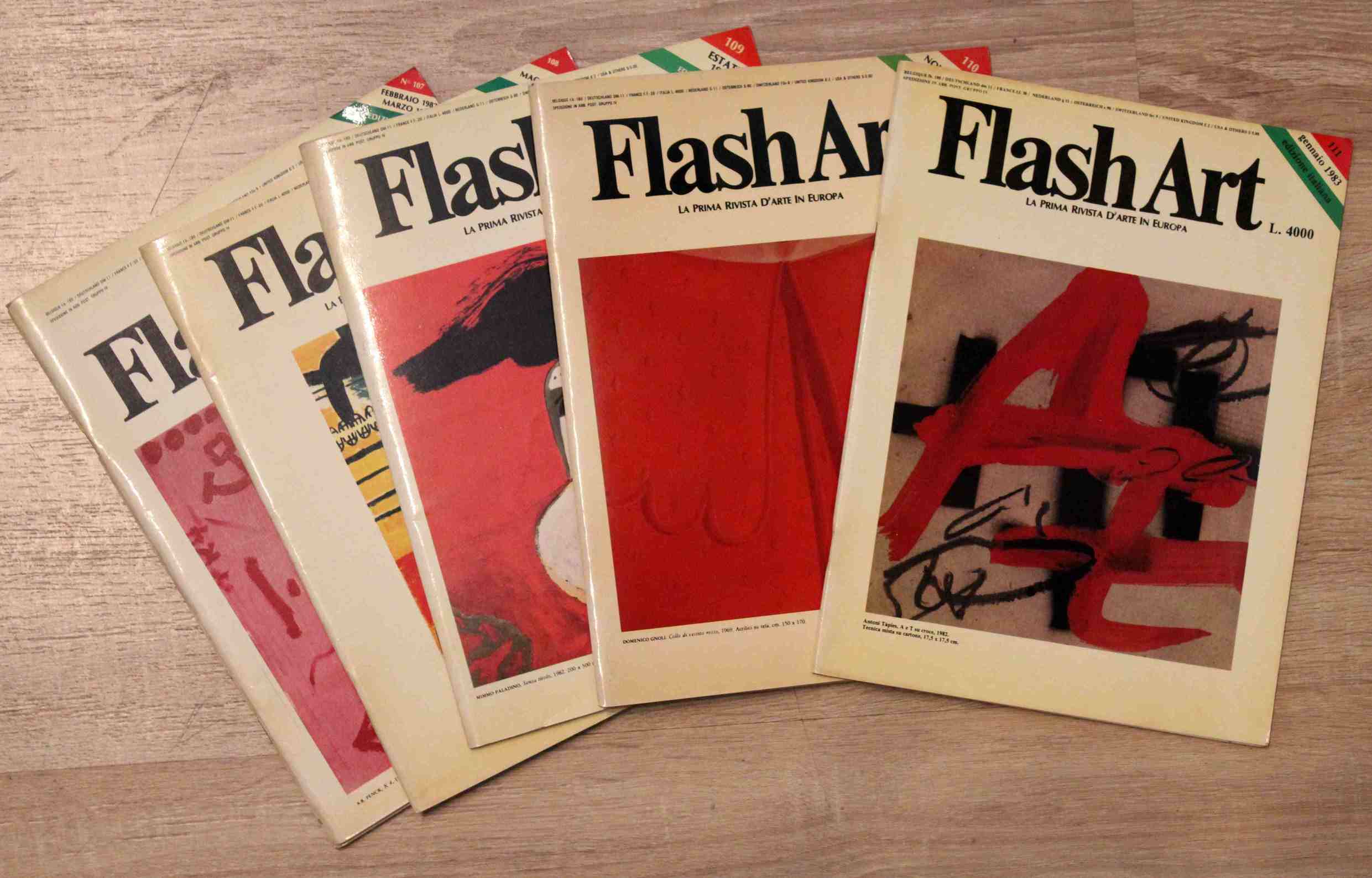 Flash art. Anno 1982. Numeri 107-111. 5 fascicoli