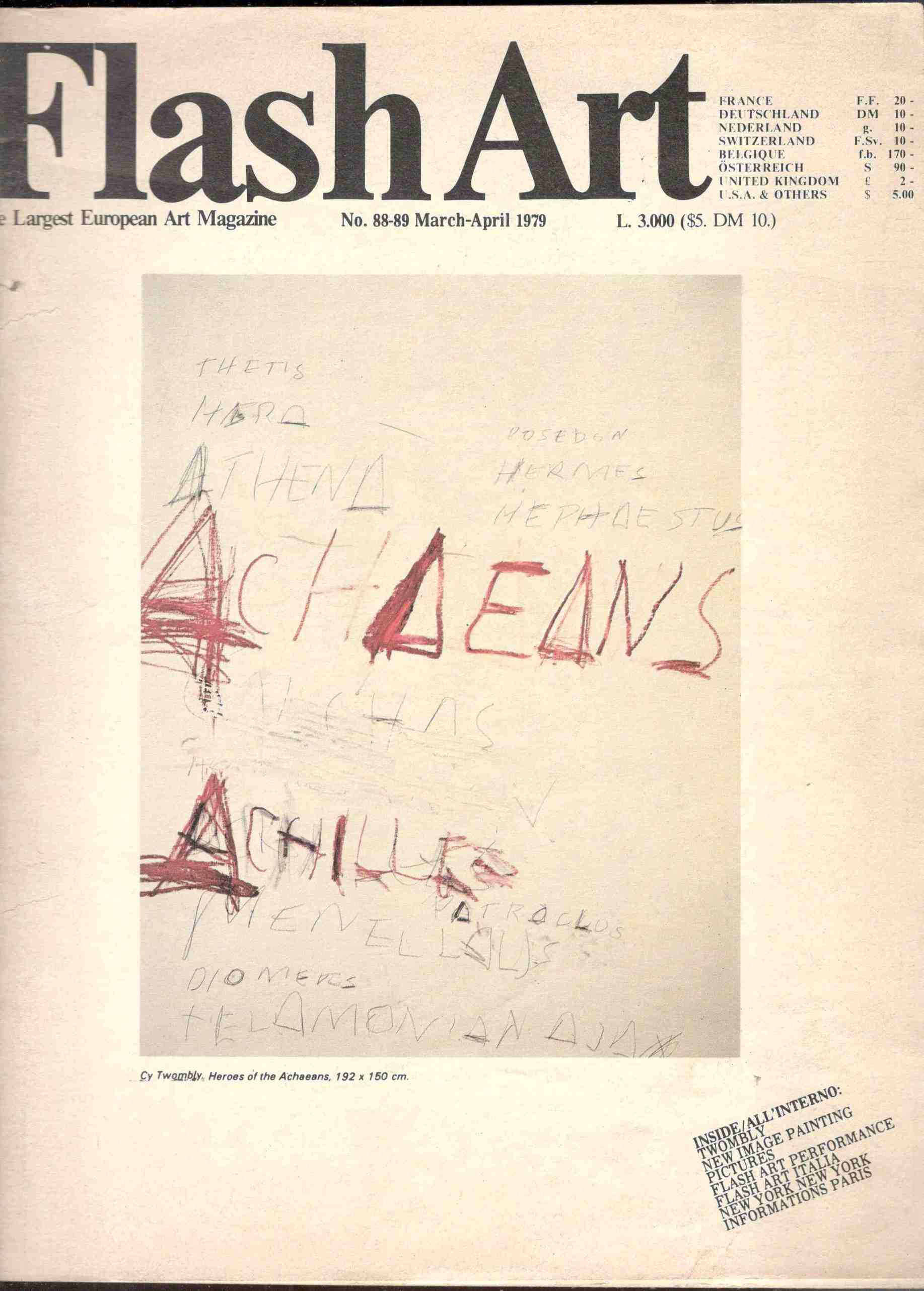 Flash Art. Thw Largest European Art Magazine. No 88-89. March-April …