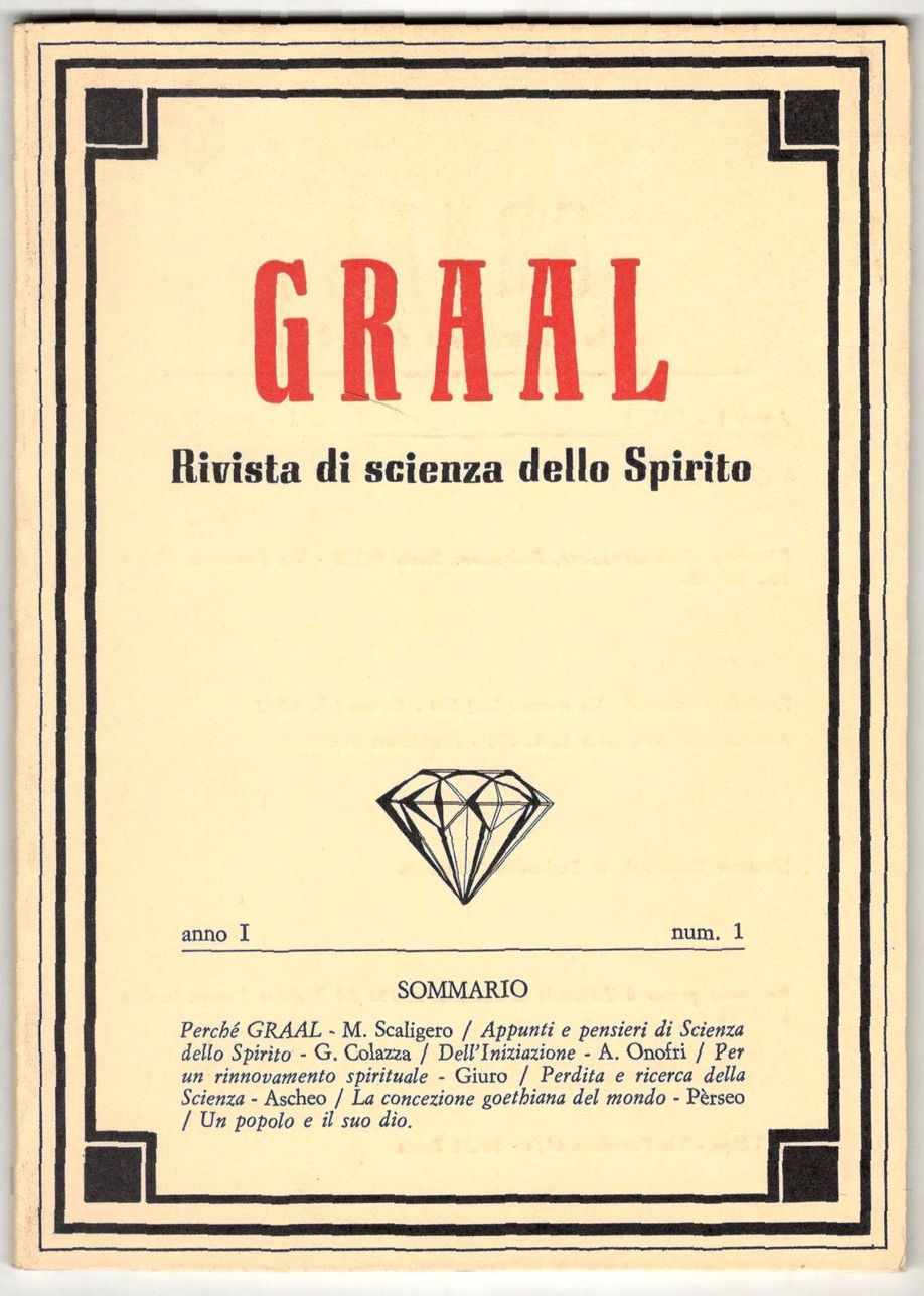 Graal. Rivista di scienze dello spirito. Anno I, num. 1, …