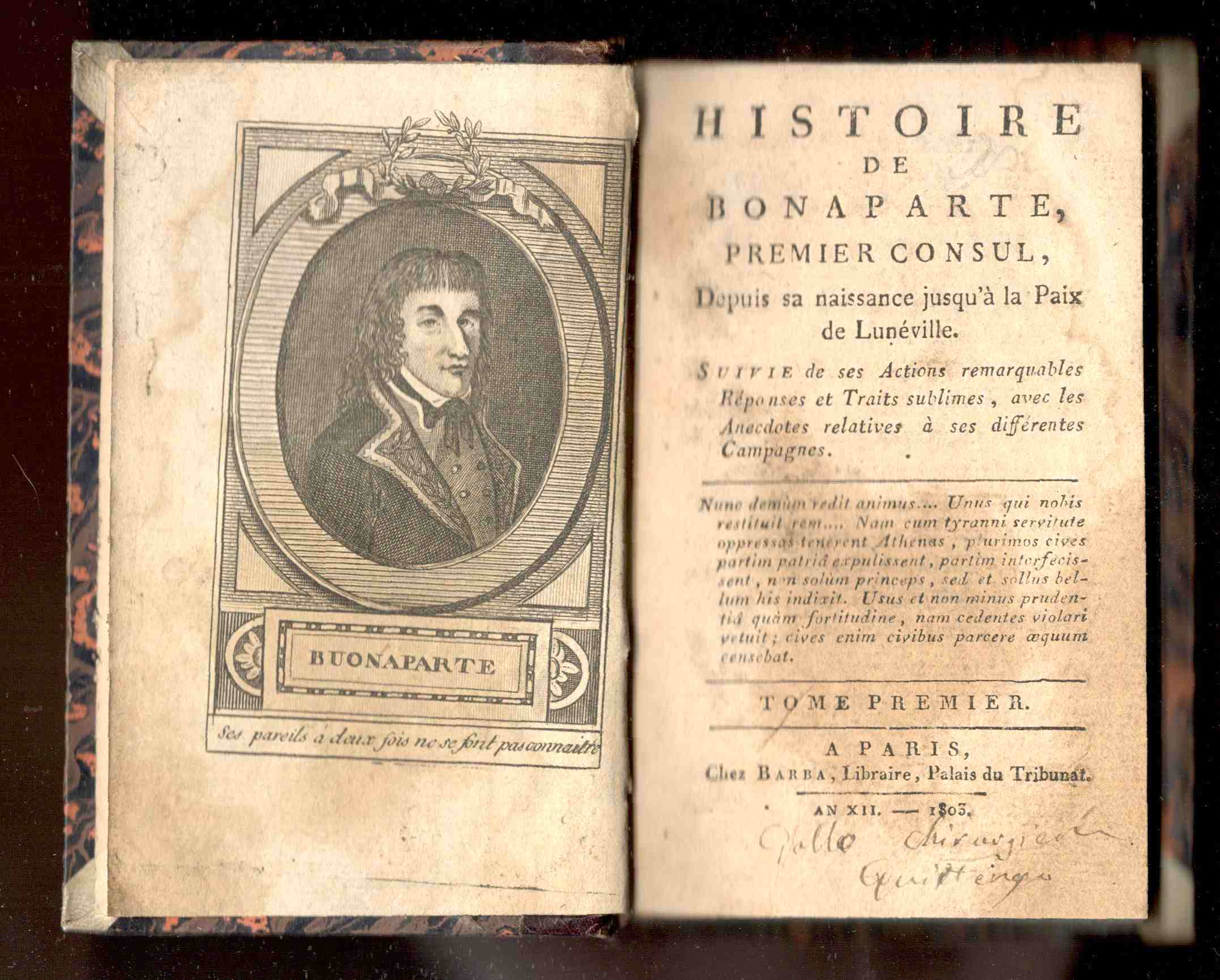 Histoire de Bonaparte, premier consul de la république française, depuis …