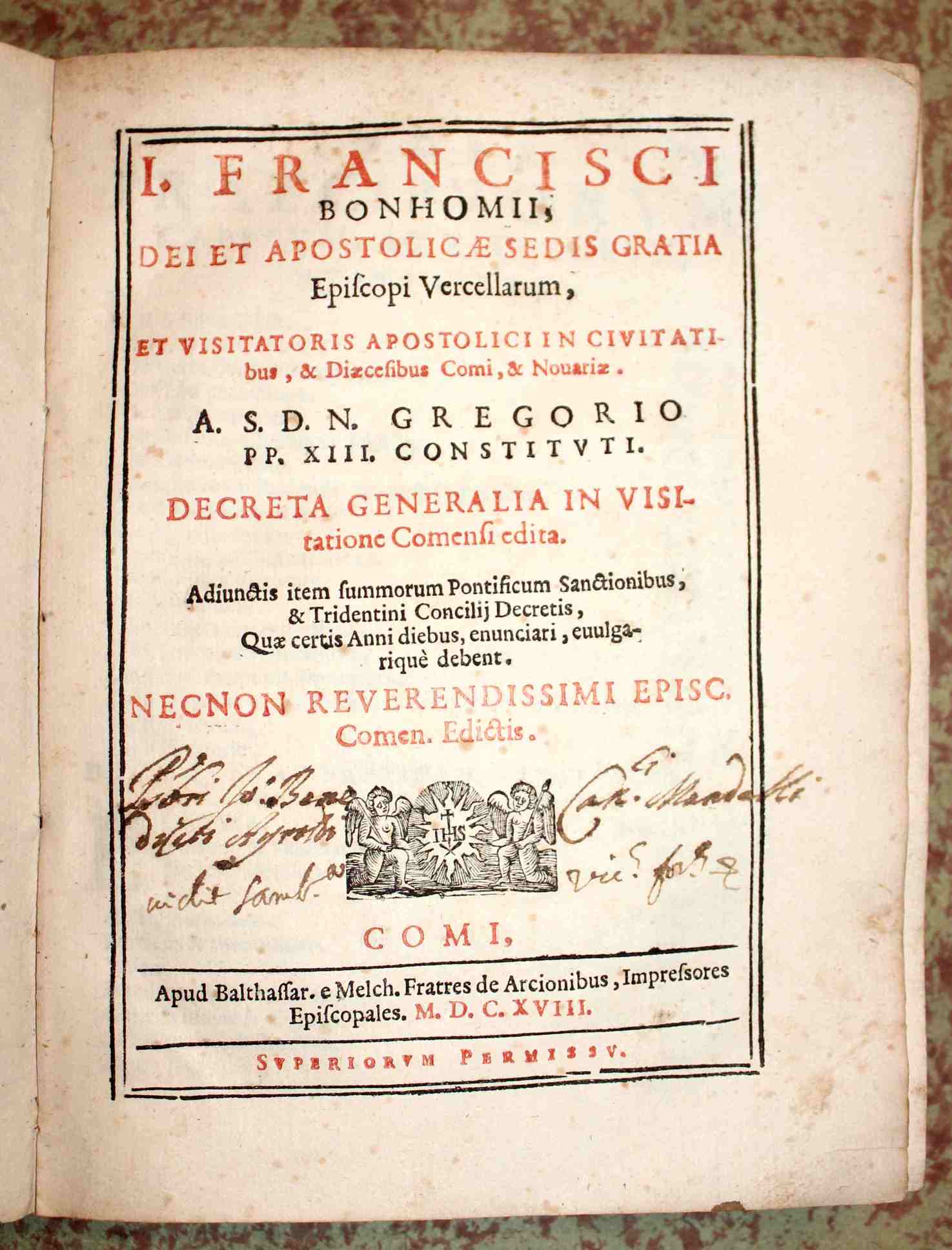 I. Francisci Bonhomii . episcopi Vercellarum . Decreta generalia in …