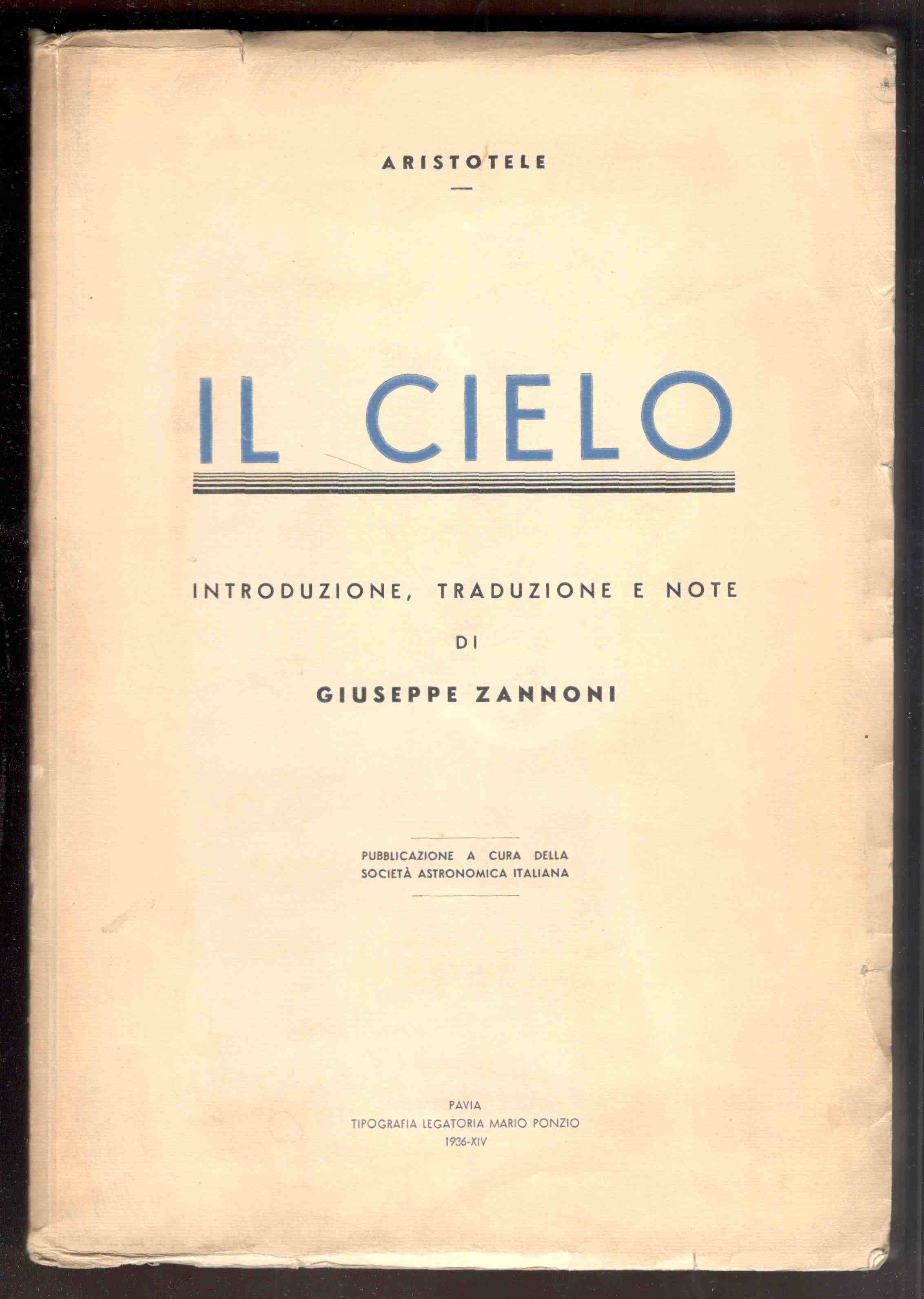 Il cielo. Introduzione, traduzione e note di Giuseppe Zannoni