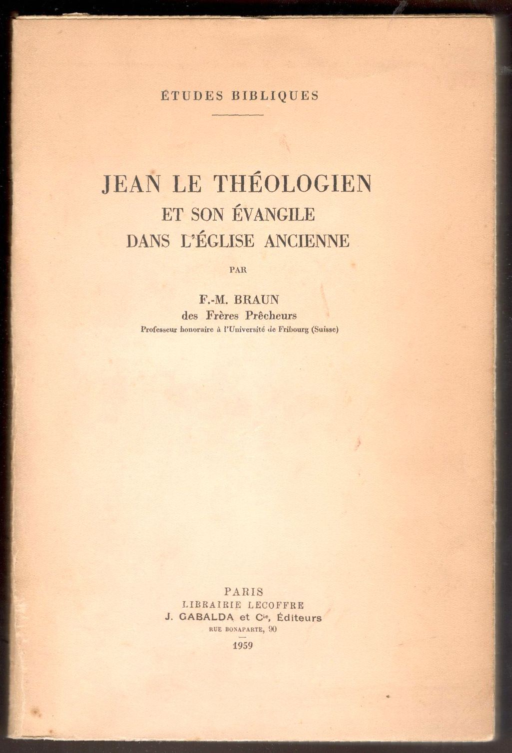 Jean le théologien et son évangile dans l'église ancienne