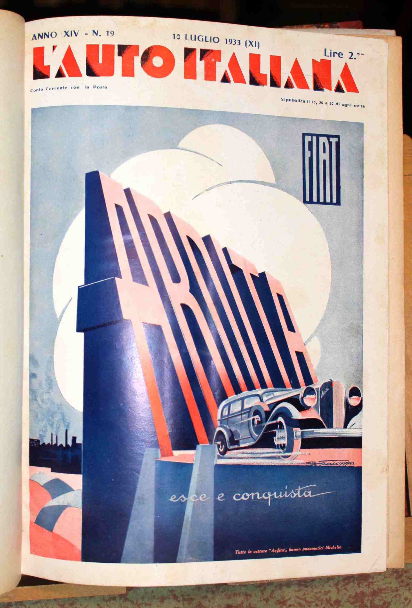 L'auto italiana. Pubblicazione trimensile. Secondo semestre 1933 (XI). 16 fascicoli …