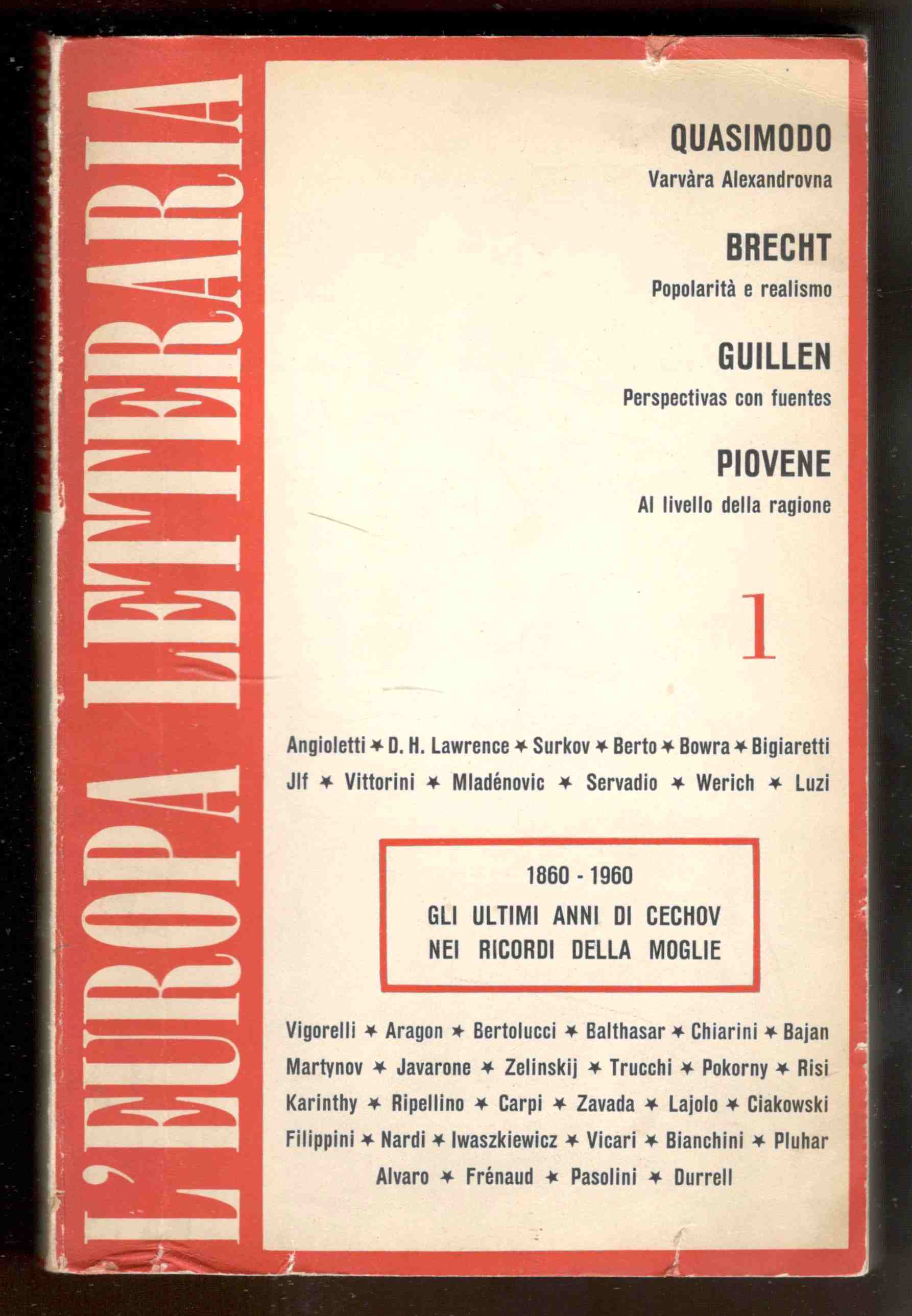 L'Europa letteraria- artistica. Rivista bimestrale anno I, n. 1, Gennaio …