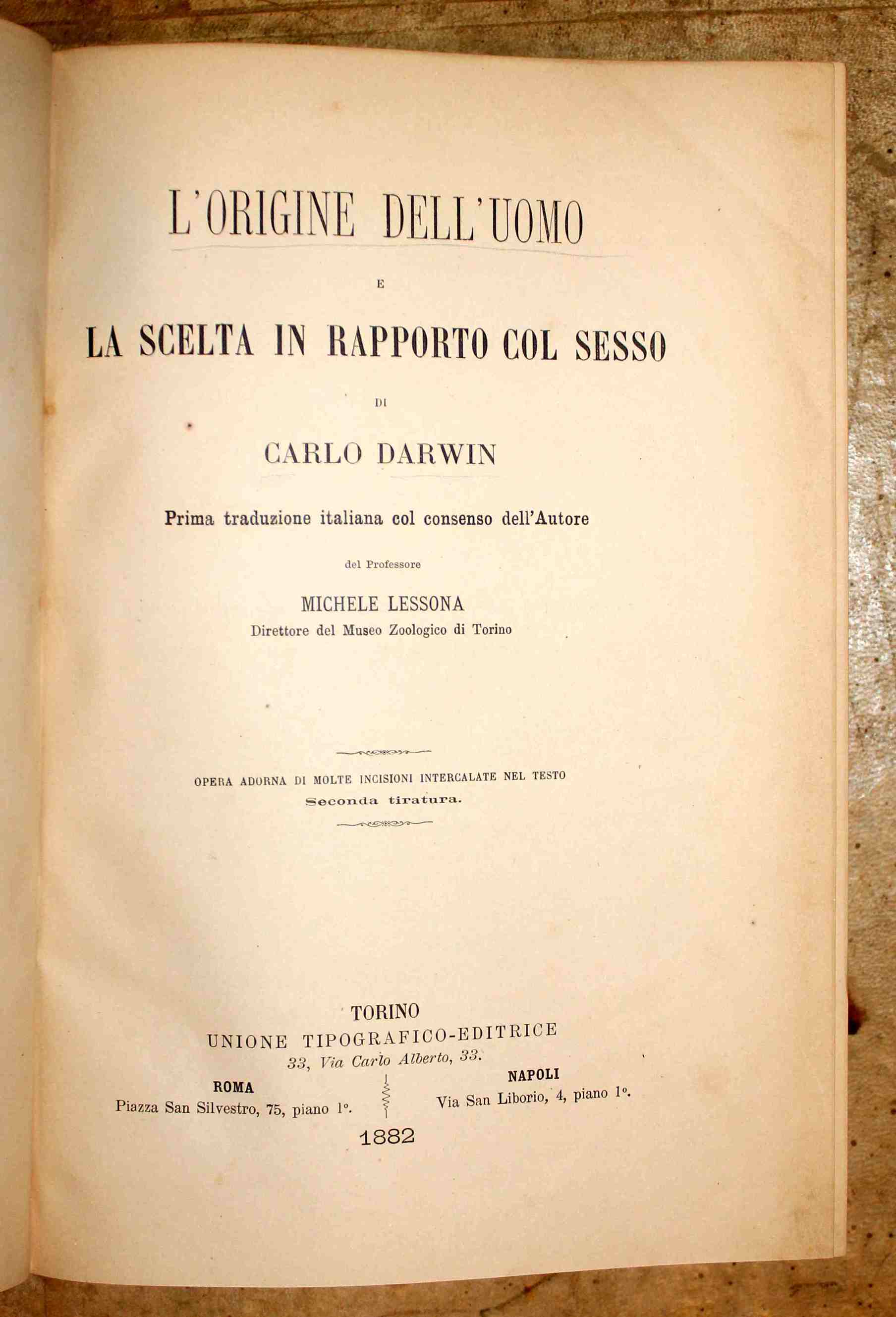 L'origine dell'Uomo e la scelta in rapporto col sesso. Prima …