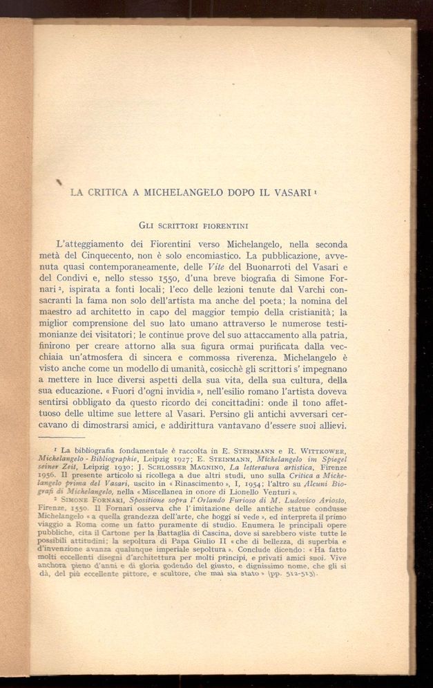 La critica a Michelangelo dopo il Vasari. Gli scrittori fiorentini