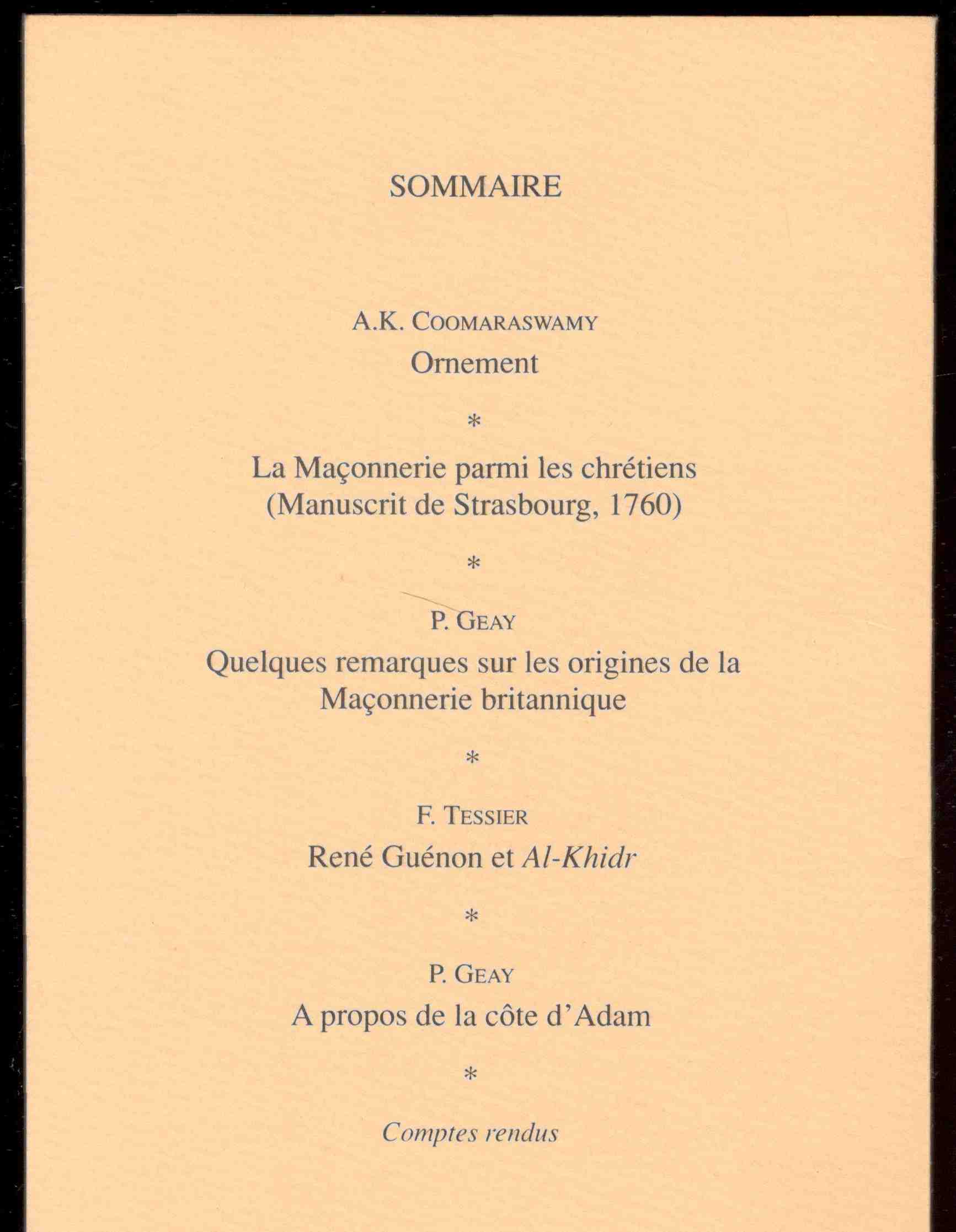 La règle d'Abraham. Revue semestrielle. N. 7. Juin 1999