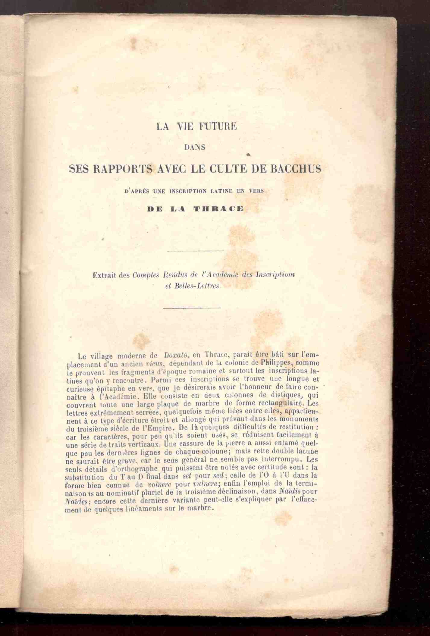 La vie future dans ses rapports avec le culte de …