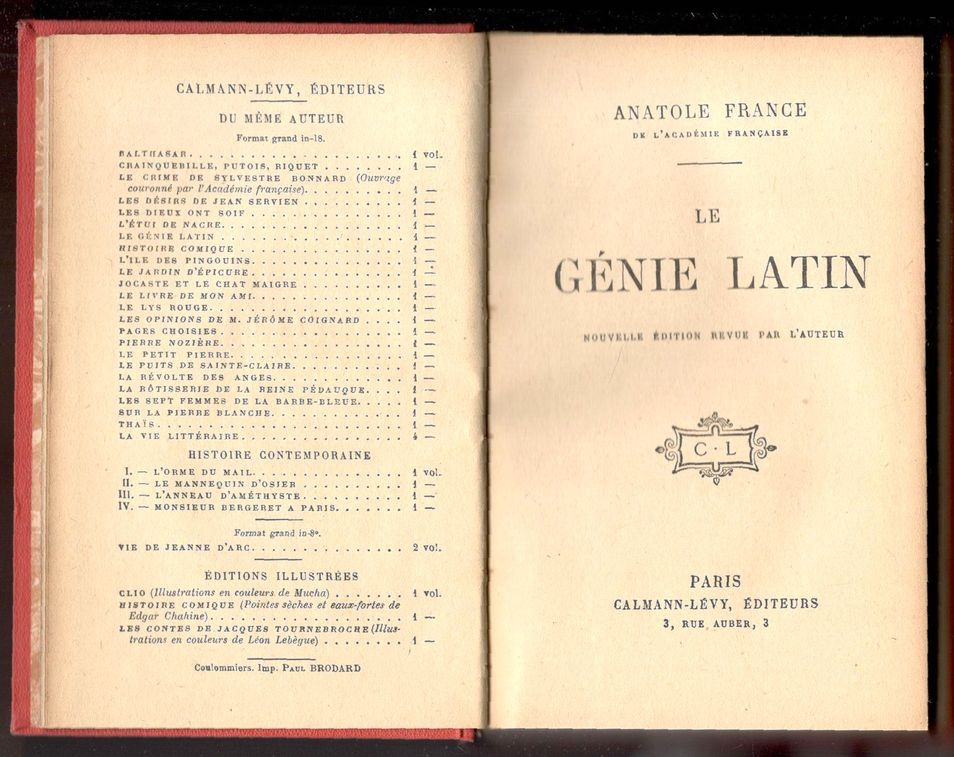 Le génie latin. Nouvelle édition revue par l'auteur