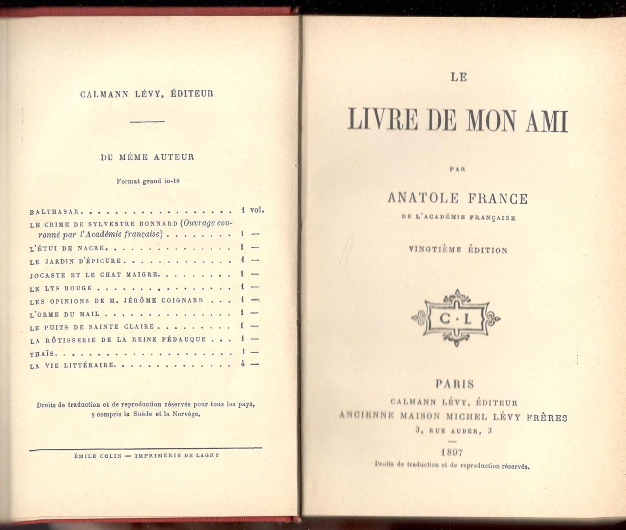 Le livre de mon ami
