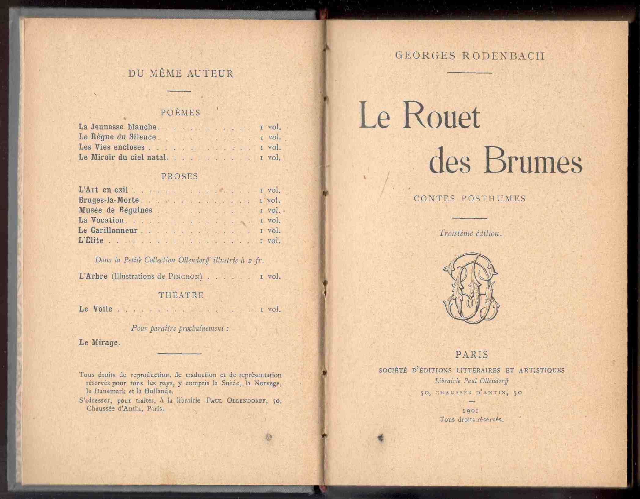 Le Rouet des Brumes. Contes posthumes. Troisième édition