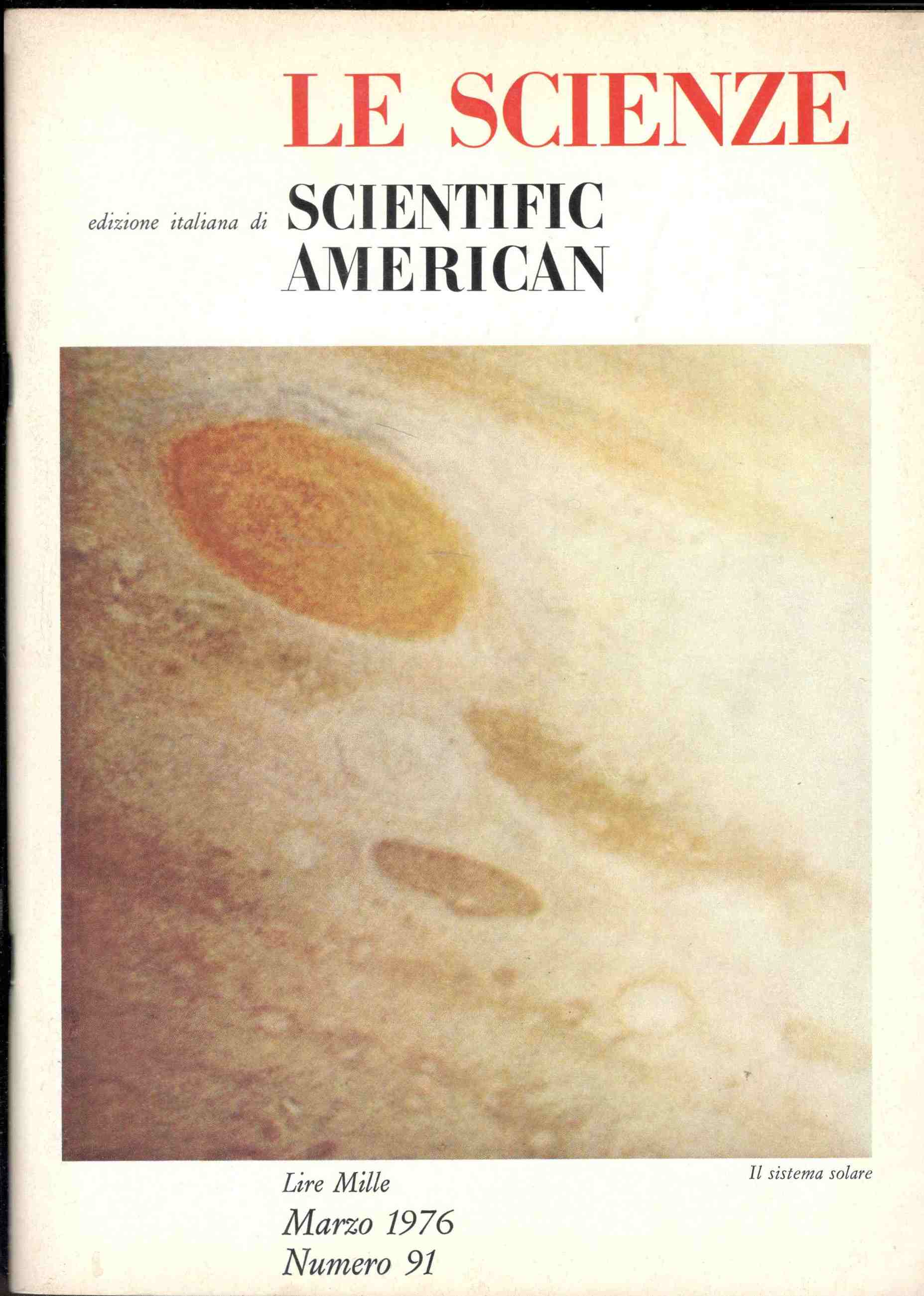 Le Scienze. Edizione italiana di Scientific American. Marzo 1976. Numero …