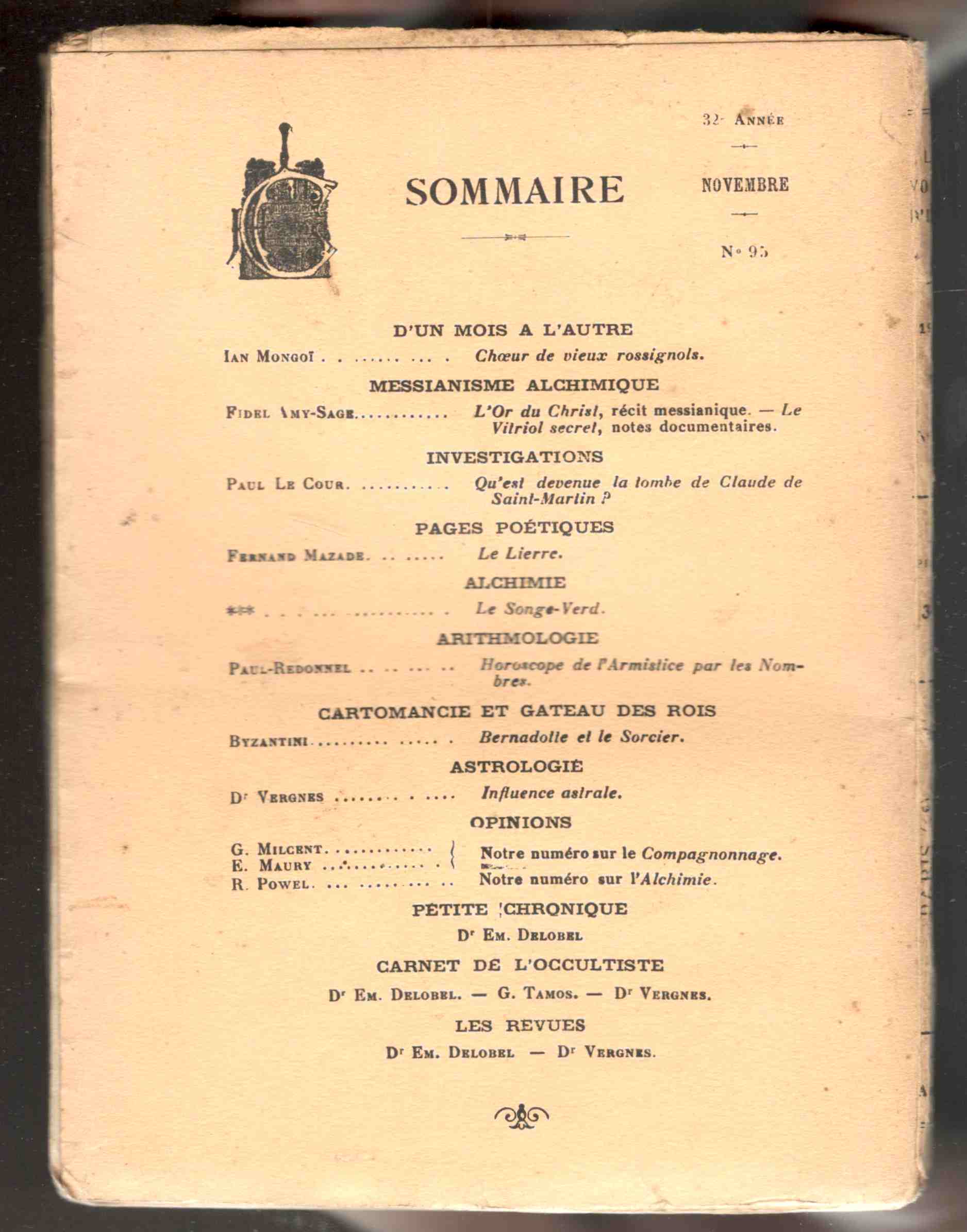 Le Voile d'Isis. Revue Mensuelle de Haute Science. Directeur: Paul …