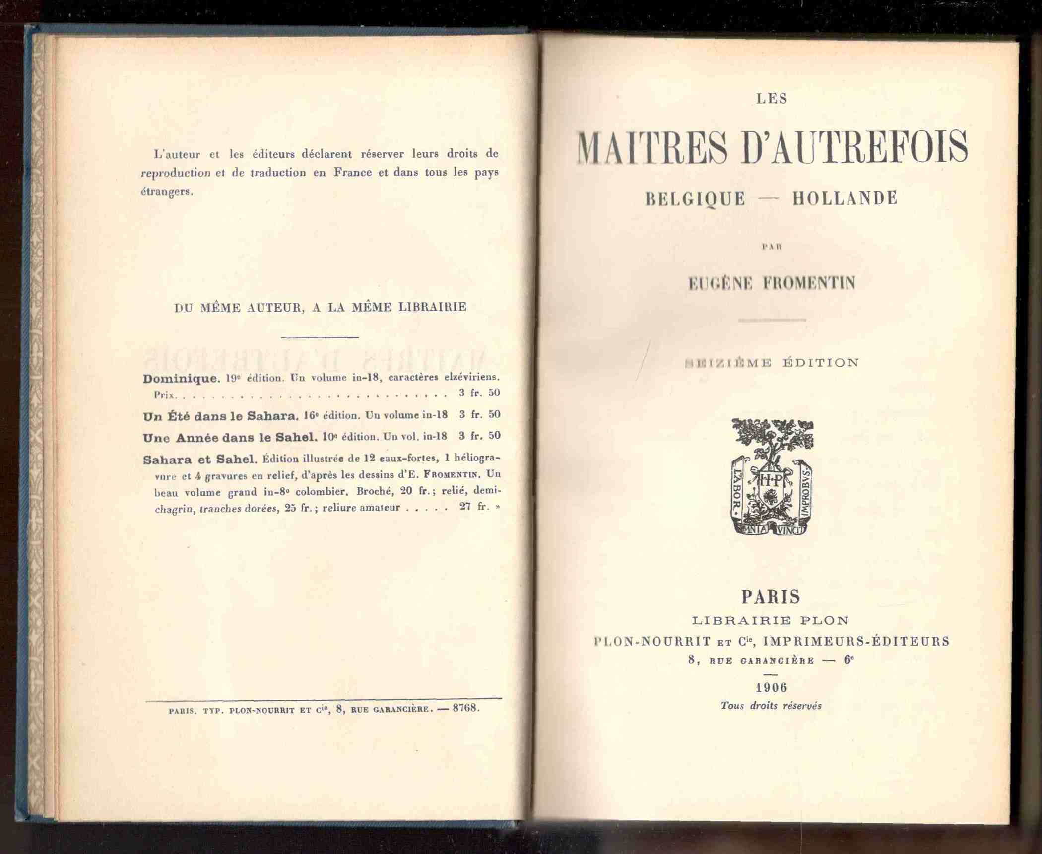 Les maitres d'autrefois. Belgique - Hollande