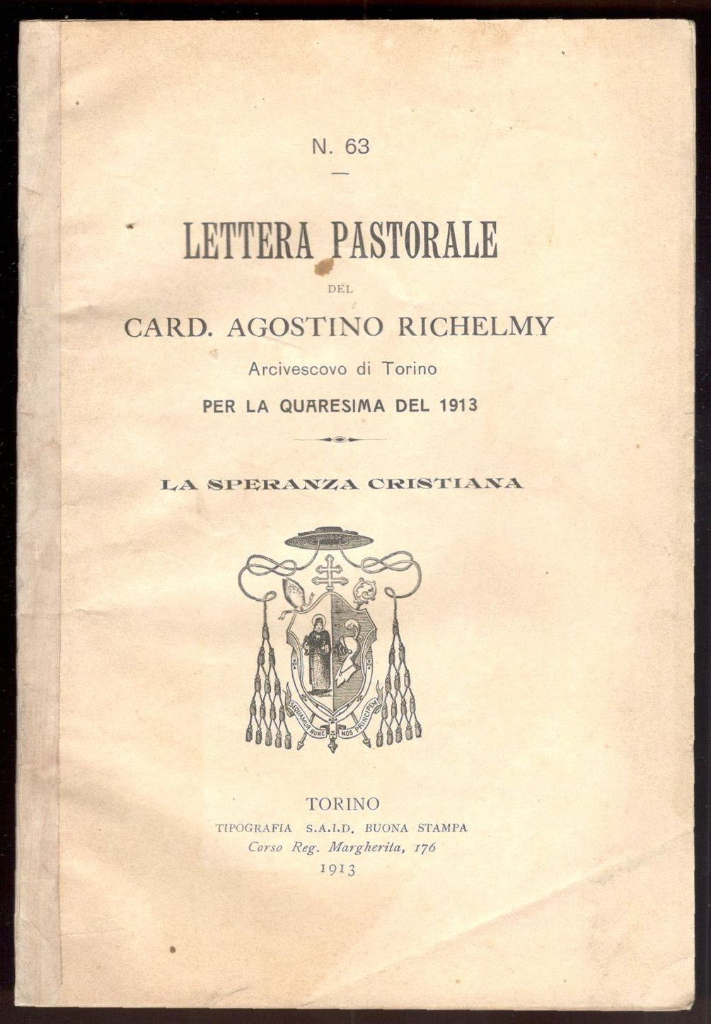 Lettera pastorale del Card. Agostino Richelmy Arcivescovo di Torino per …