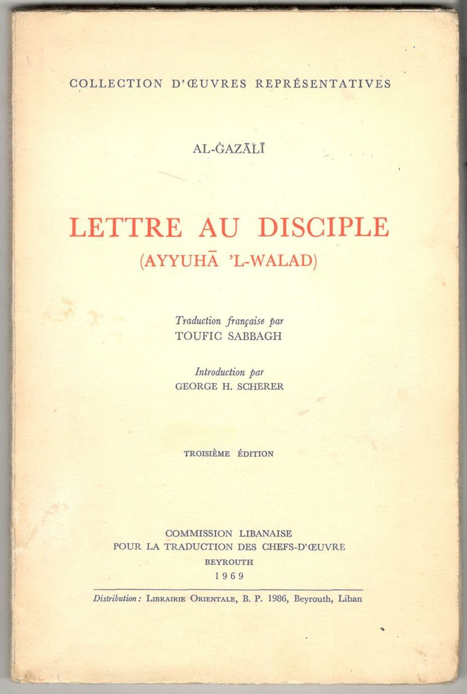 Lettre au disciple ( Ayyuha 'L-Walad )