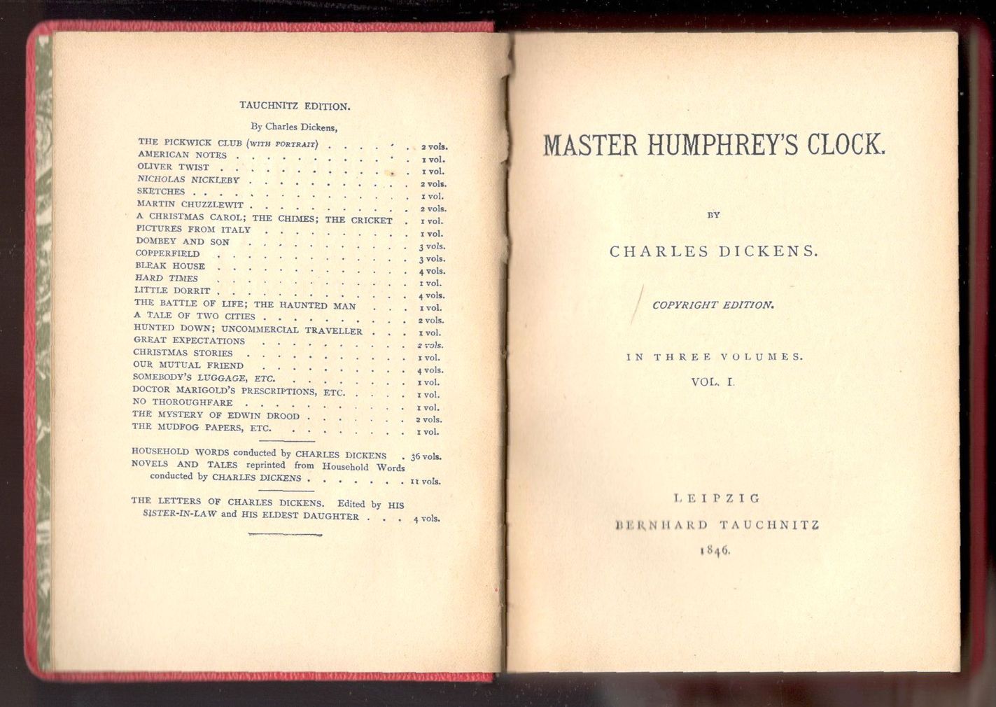 Master's Humphrey's clock. In three volumes