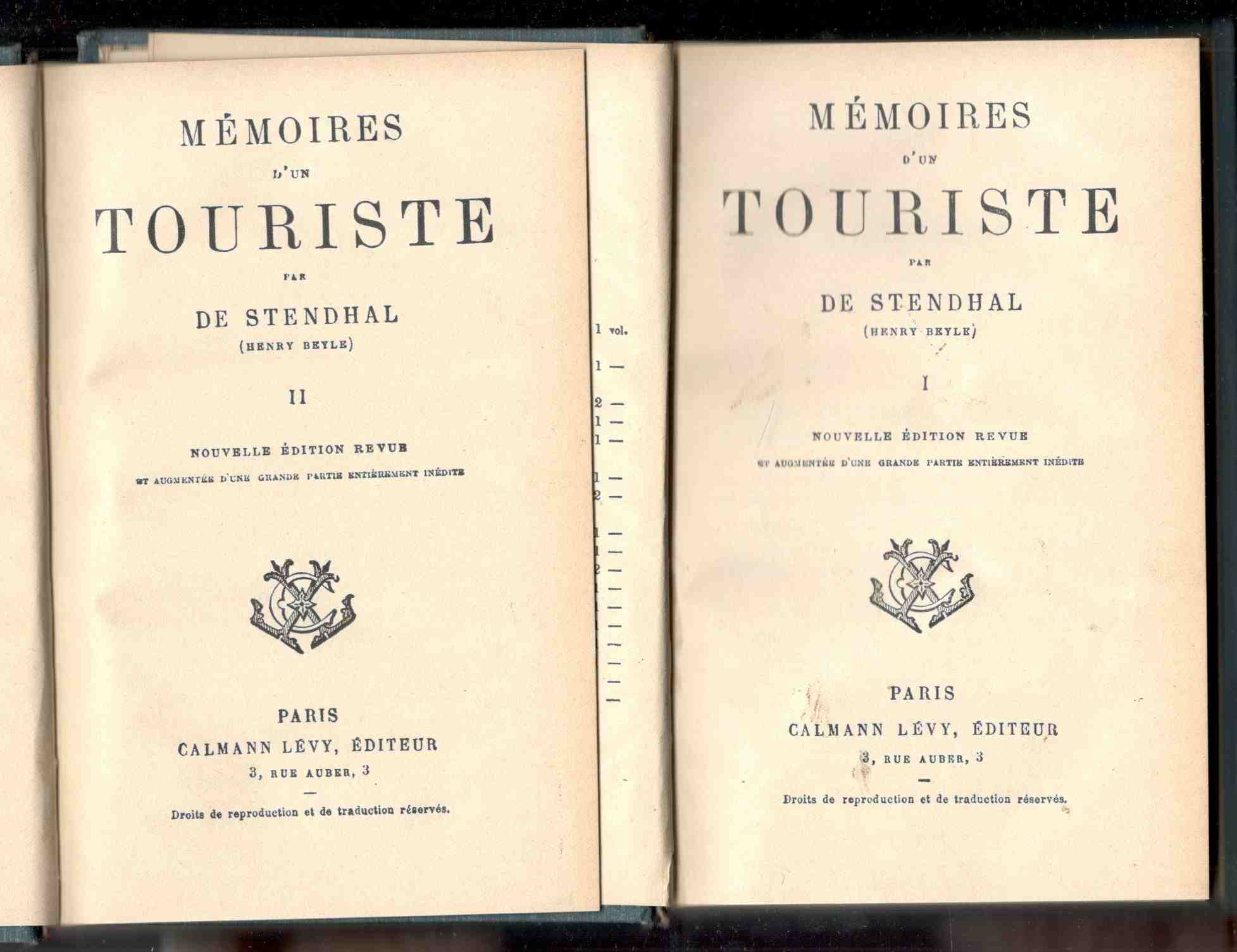 Mémoires d'un touriste. Nouvelle édition revue et augmentée d'une grande …