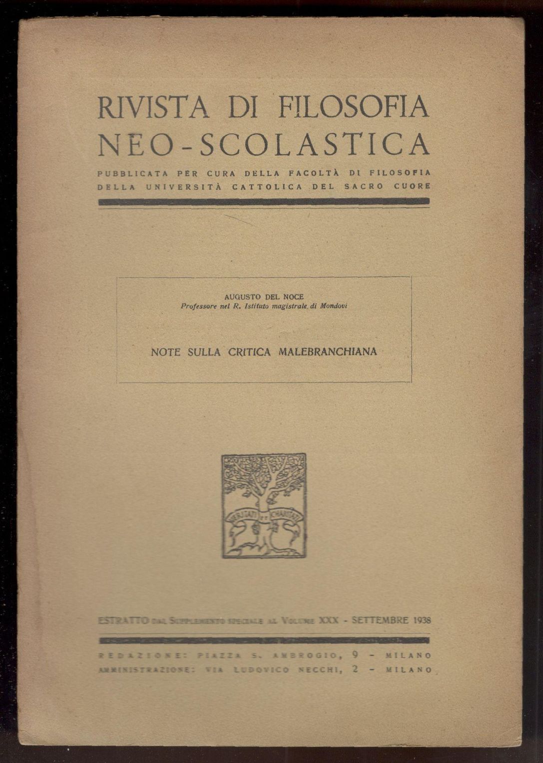 Note sulla critica malebranchiana