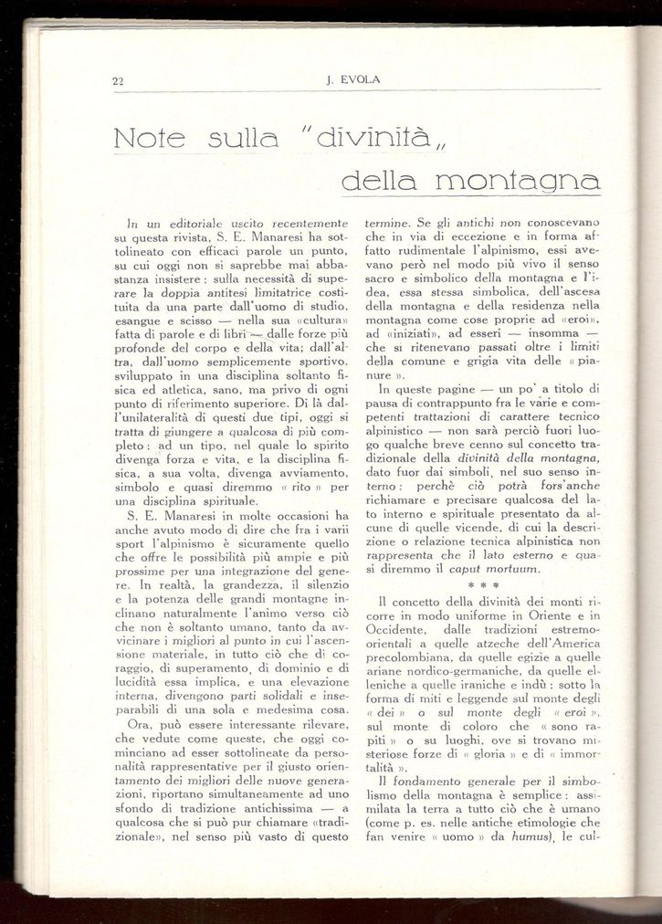 Note sulla 'divinità' della montagna. In: Rivista mensile del Club …
