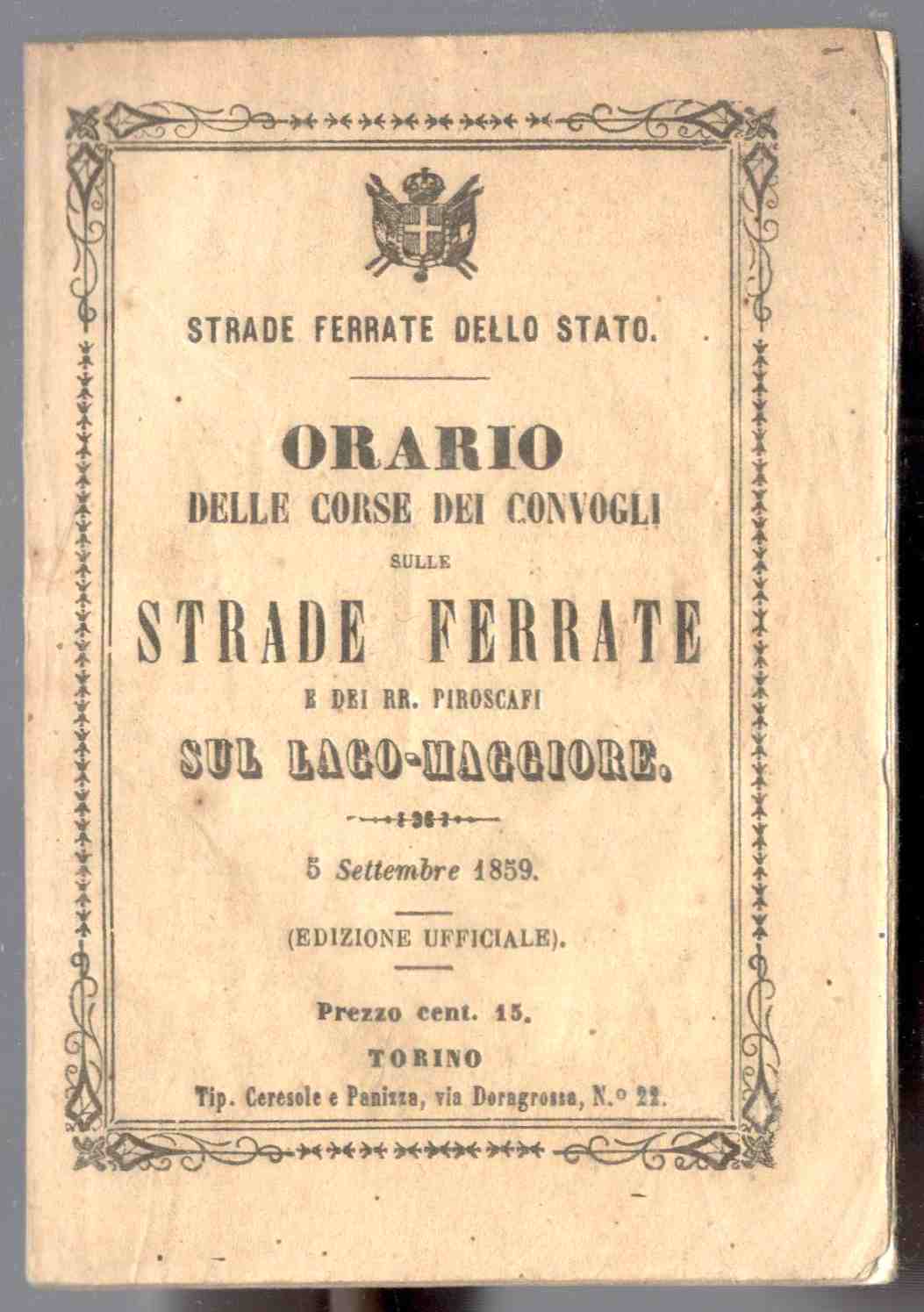 Orario delle corse dei convogli sulle strade ferrate e dei …