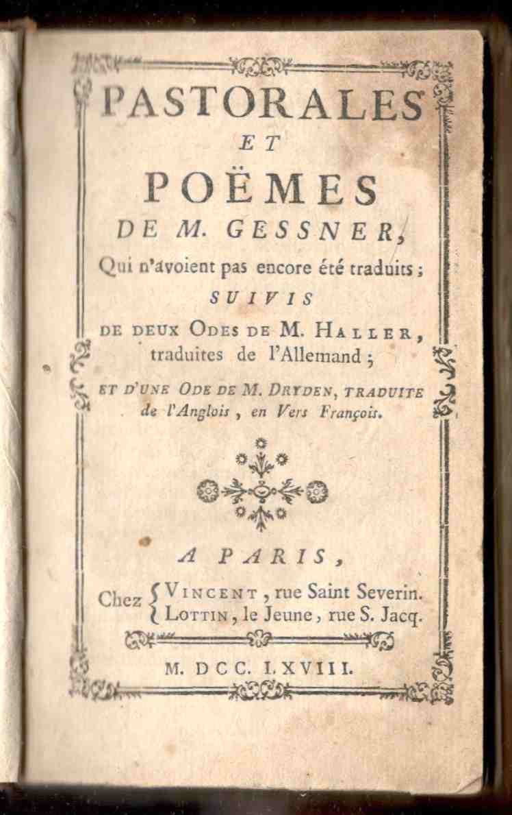 Pastorales et Poëmes, Qui n'avoient pas encore été traduits; suivis …