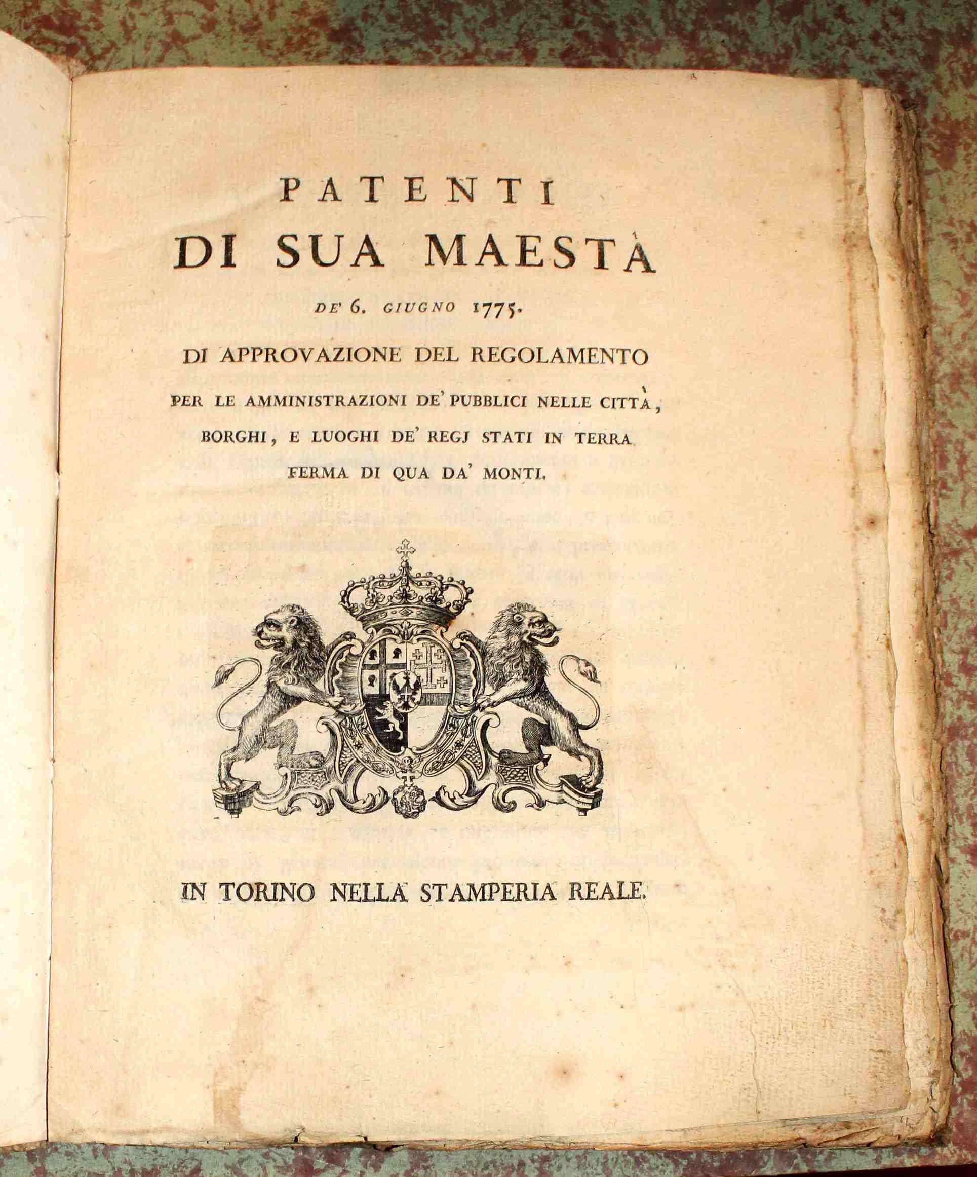 Patenti di Sua Maestà de' 6 giugno 1775. Di approvazione …