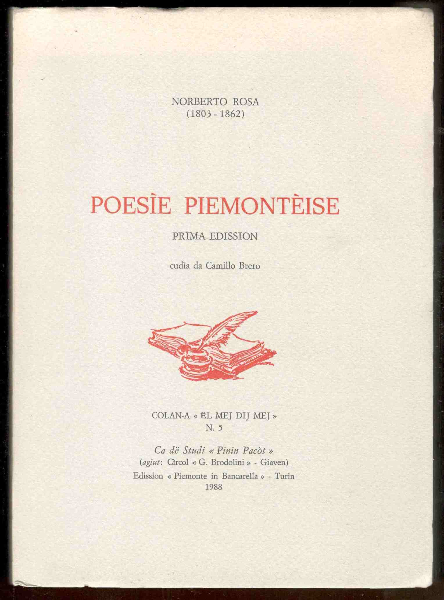 Poesìe piemontèise. Prima edission edita da Camillo Brero