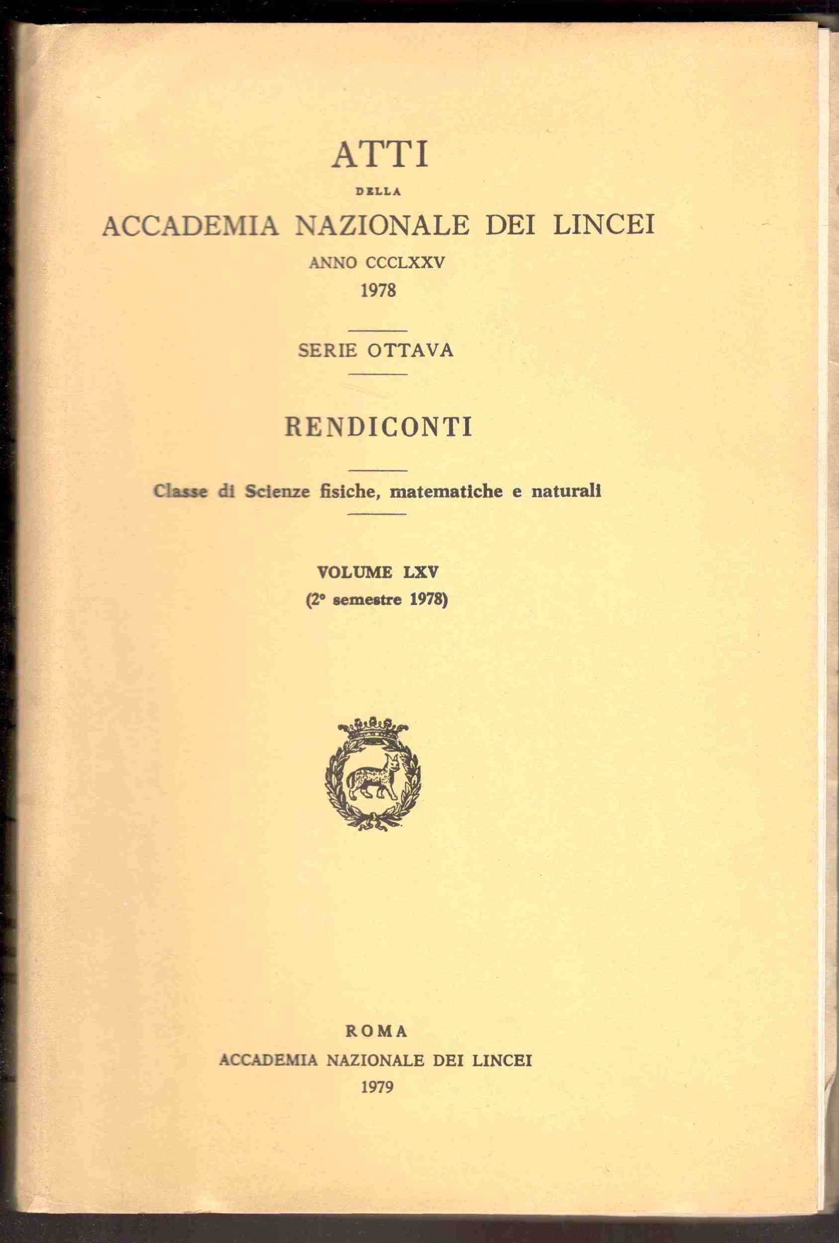 Rendiconti dell'Accademia Nazionale dei Lincei. Scienze fisiche e naturali. Serie …