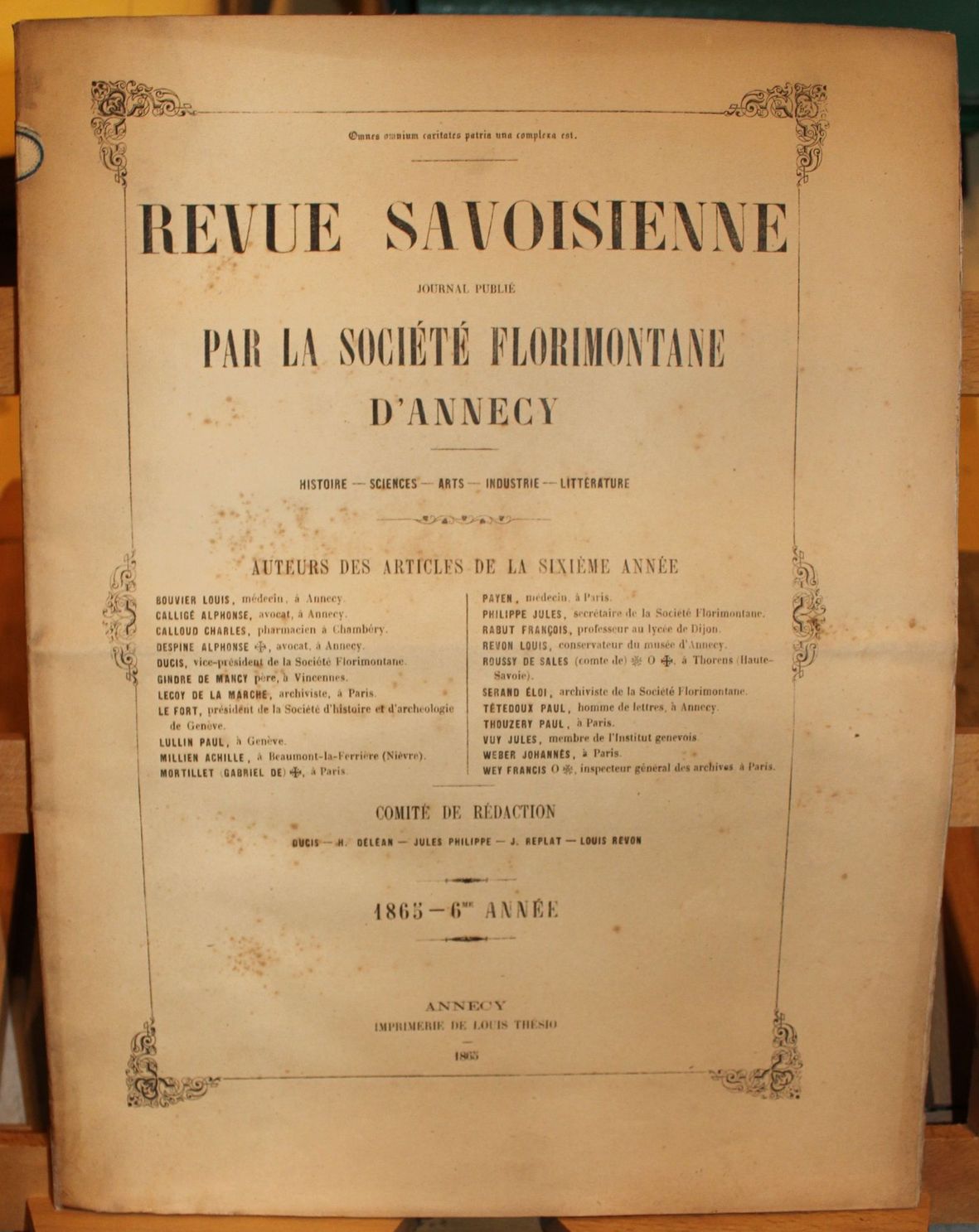 Revue Savoisienne. Journal publié par l'Association Florimontane d'Annecy. Histoire - …