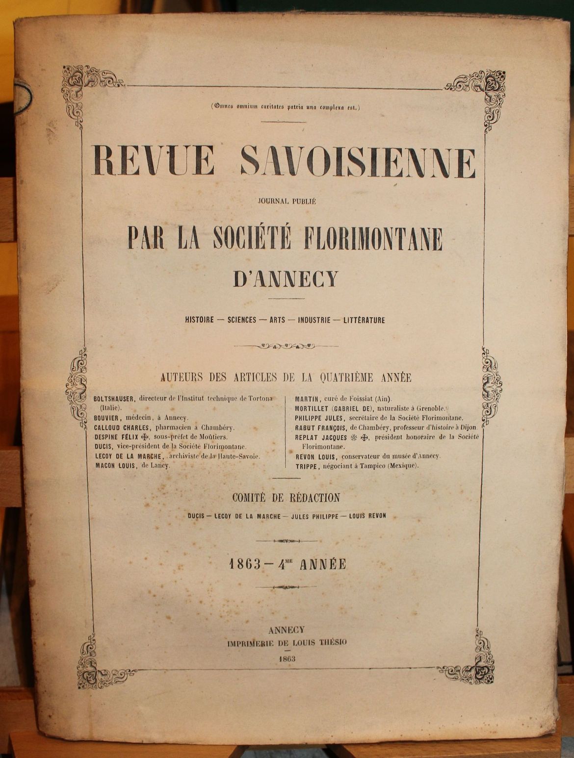 Revue Savoisienne. Journal publié par l'Association Florimontane d'Annecy. Histoire - …