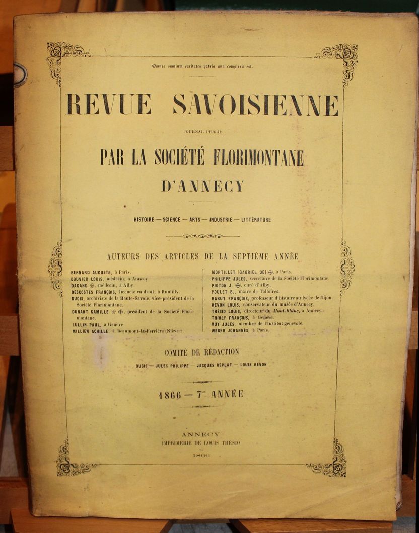 Revue Savoisienne. Journal publié par l'Association Florimontane d'Annecy. Histoire - …